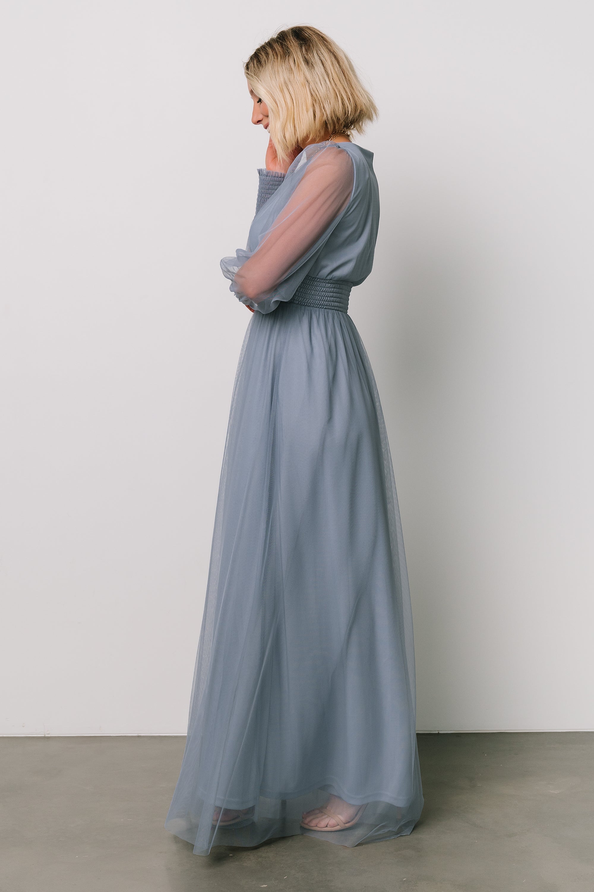 Layla Tulle Maxi Dress | Whisper Blue Clearance Cost