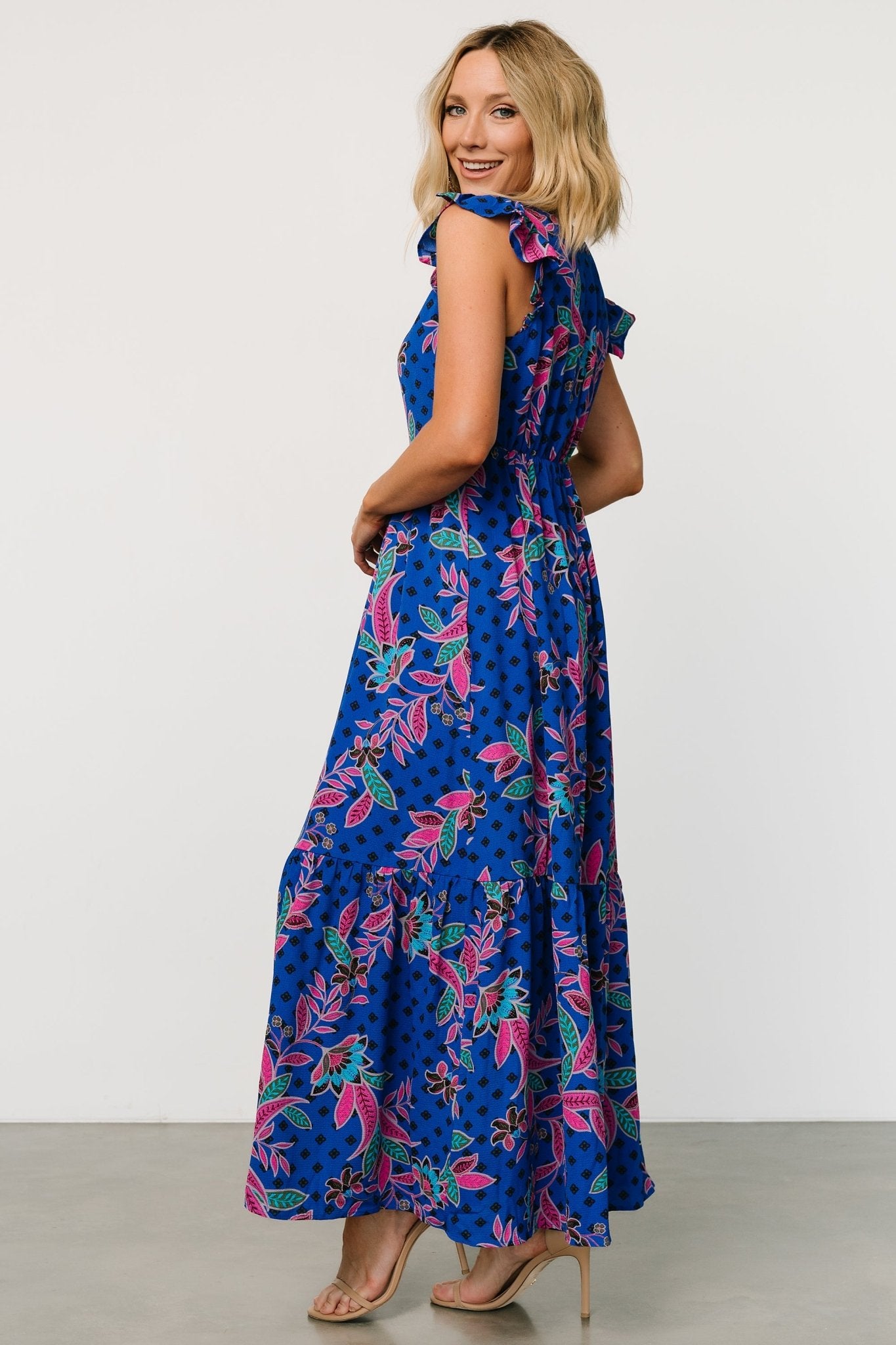 Biscayne Maxi Dress | Indigo Print For Sale