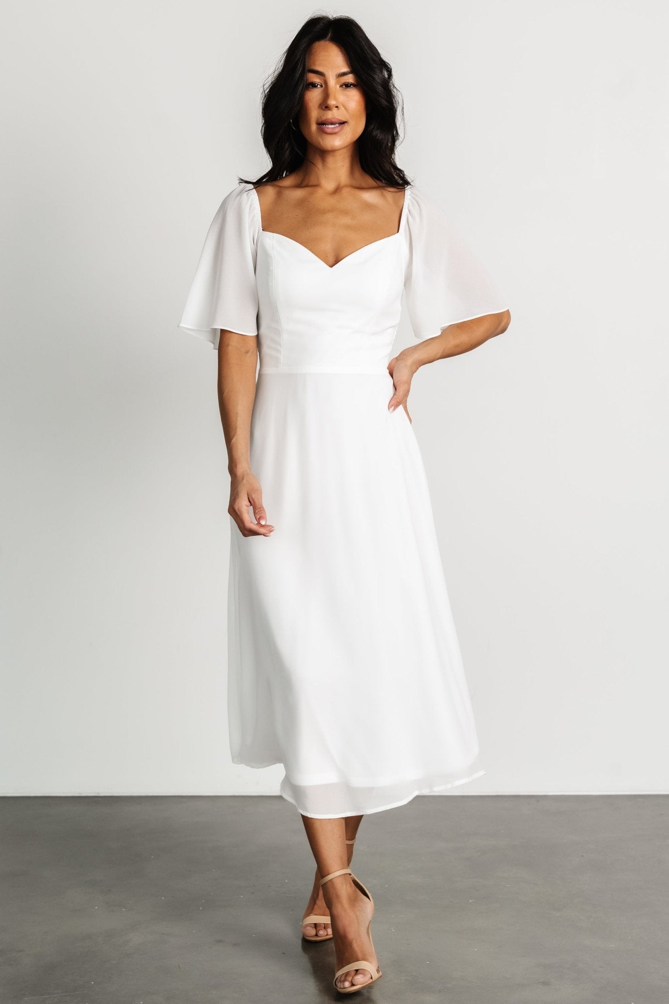 Colette Sweetheart Midi Dress | White Cheap Eastbay