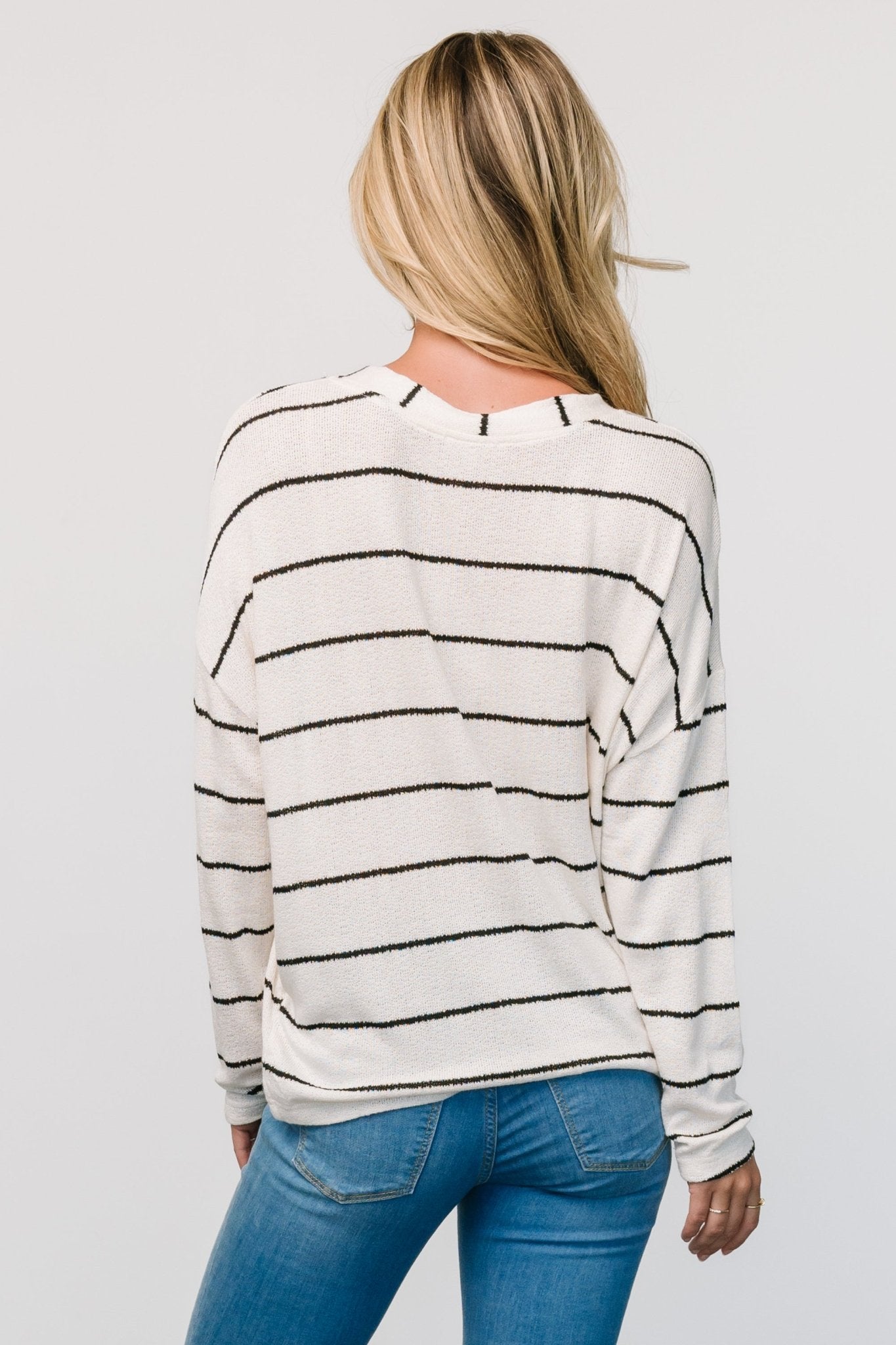 Houston Relaxed Sweater Top | Ivory Stripe Recommend For Sale