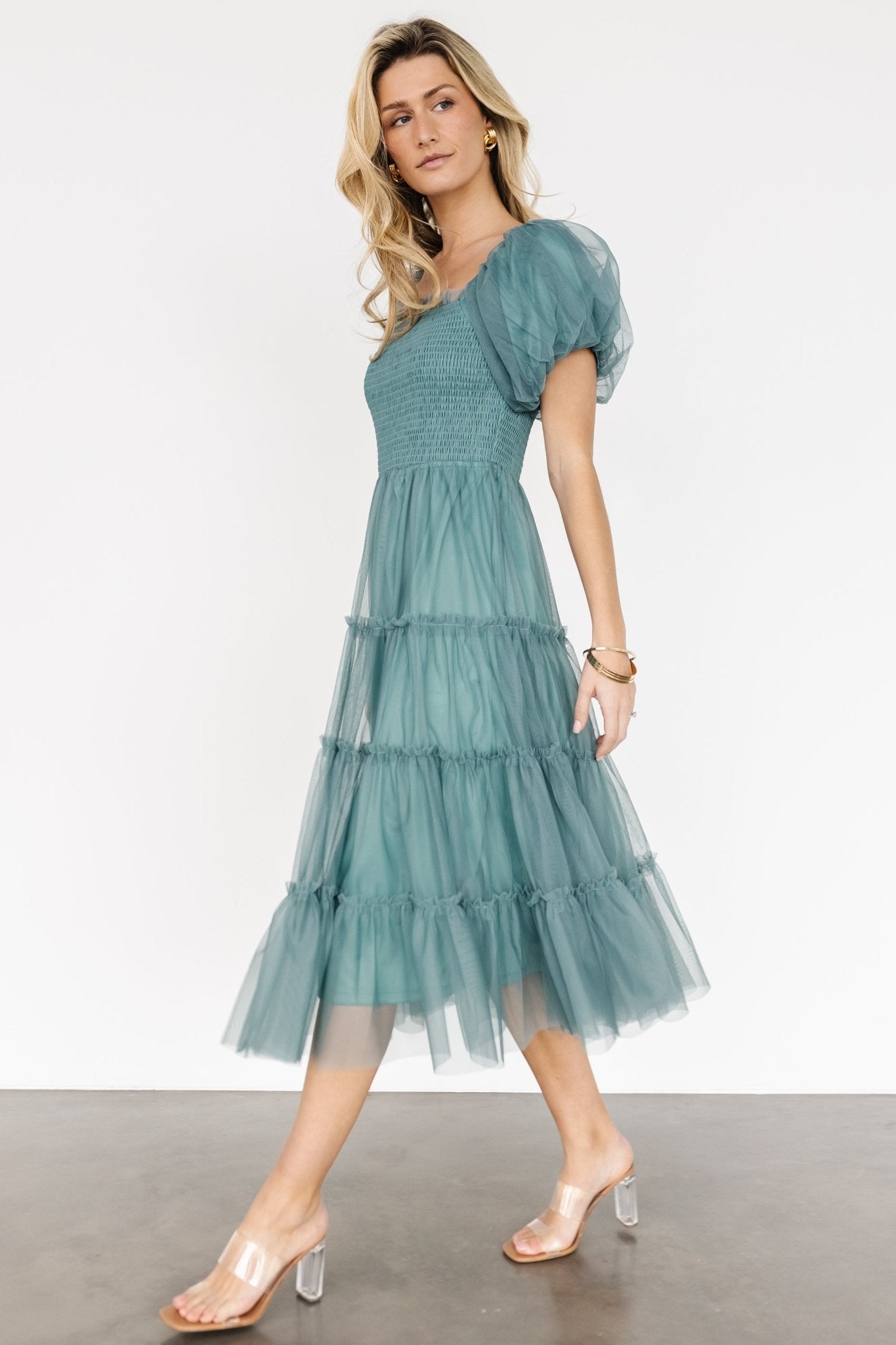 Liv Tulle Midi Dress | Eucalyptus Clearance Cheapest Pice