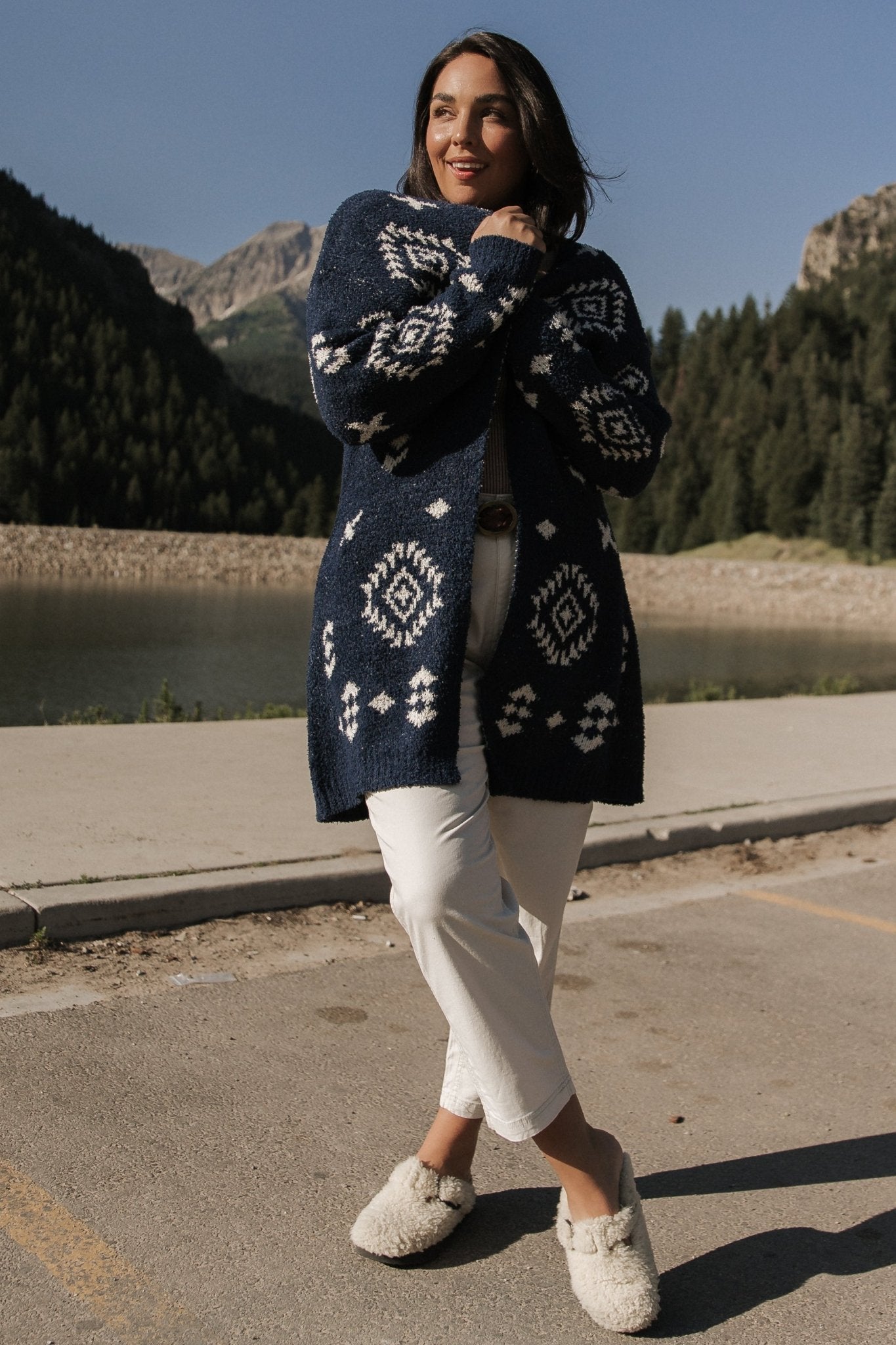 Missoula Oversized Cardigan | Navy + Ivory Free Shipping Manchester