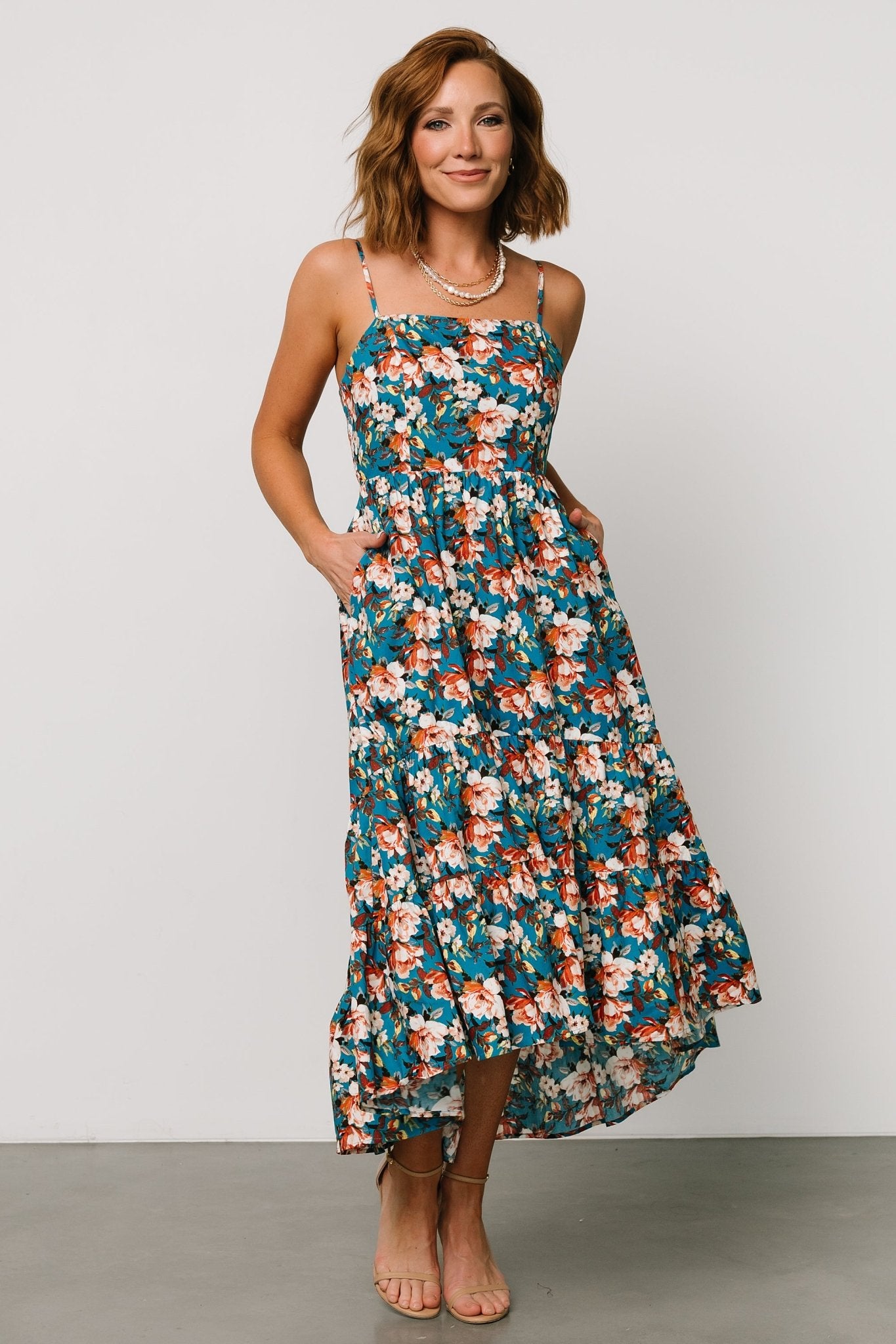 Shari Tank Maxi Dress | Deep Blue Floral Cheap Best Seller