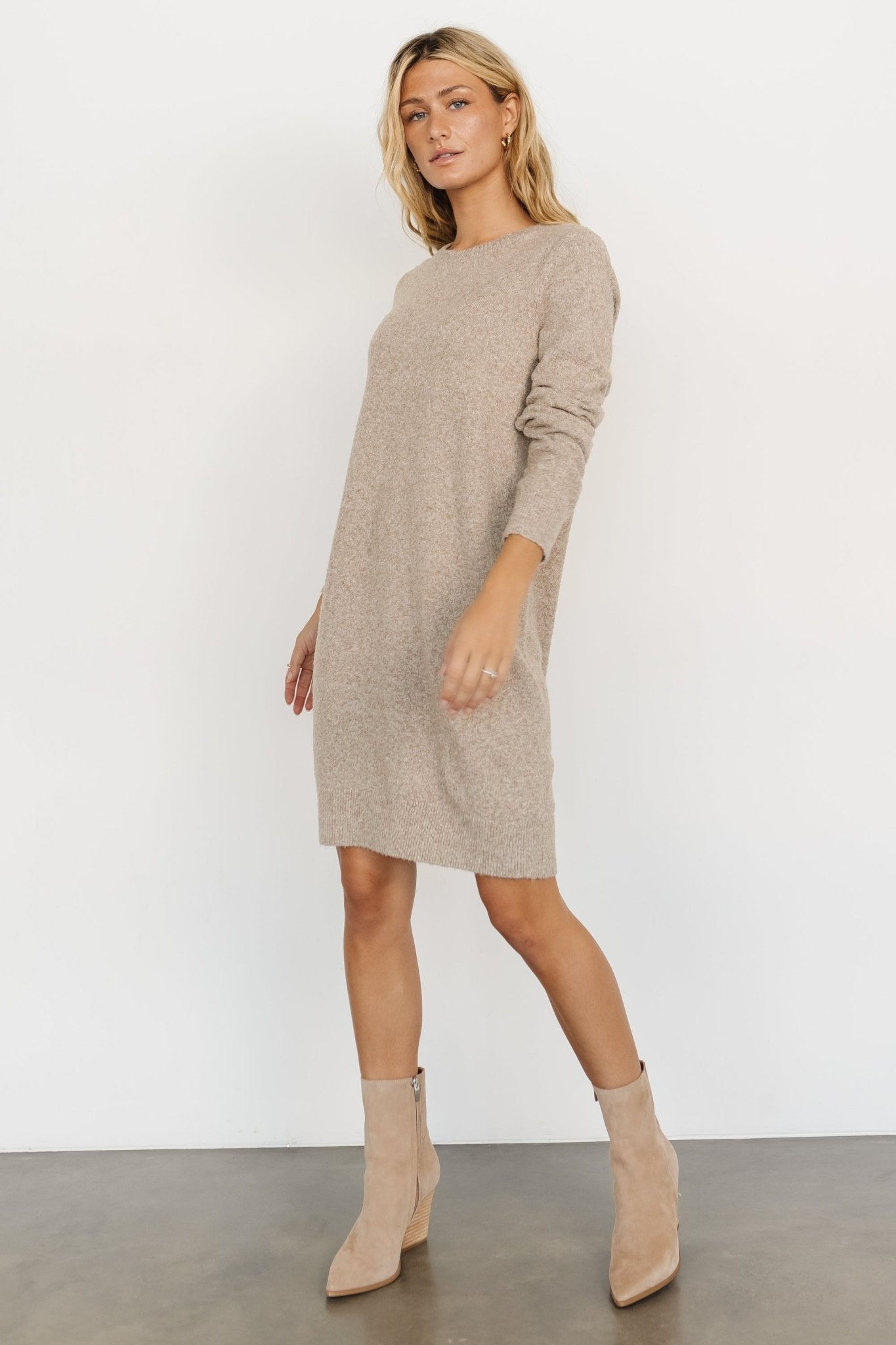 Miller Sweater Dress | Heather Taupe Looking For Online