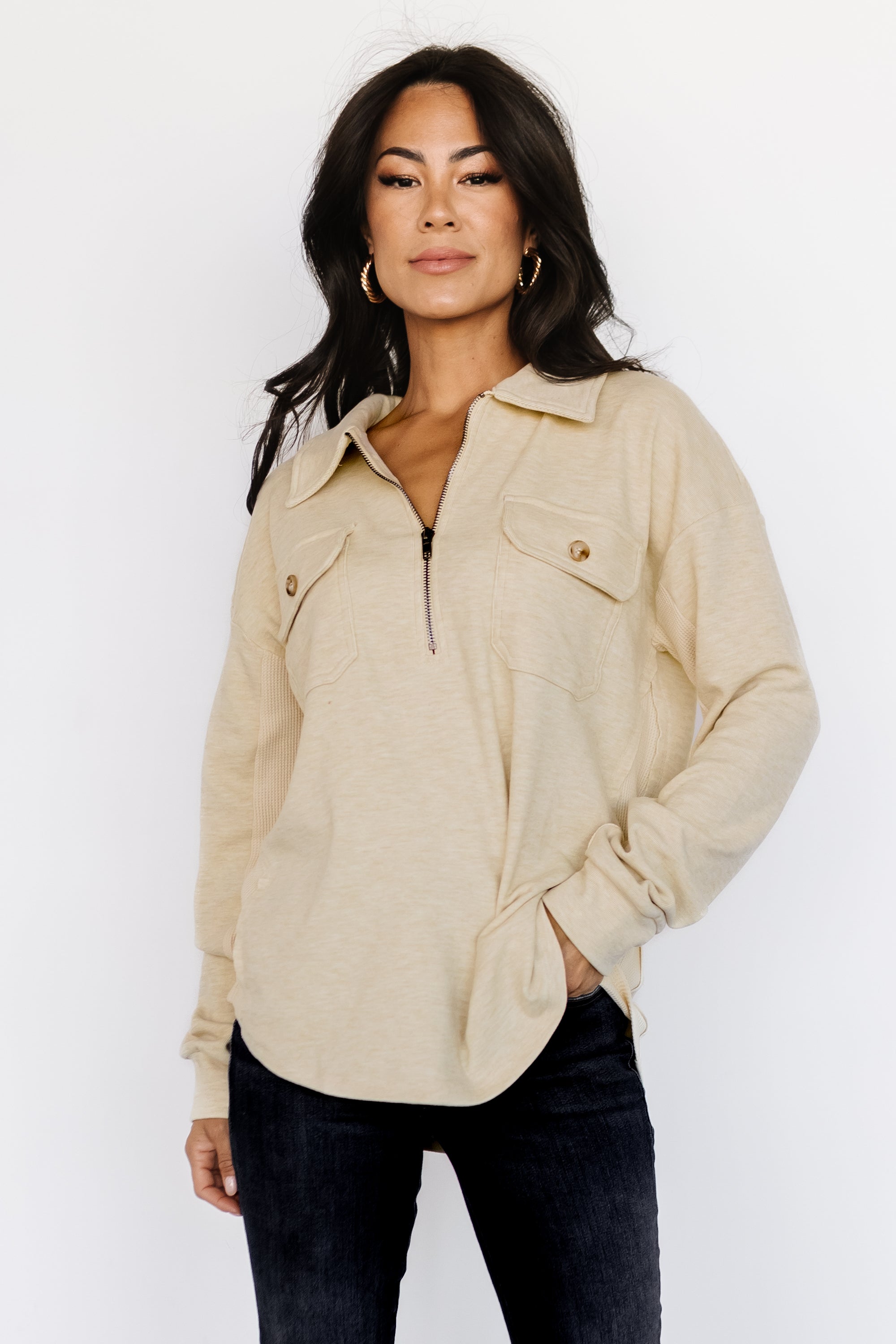 Patrick Half Zip Pullover | Honey Cheap View