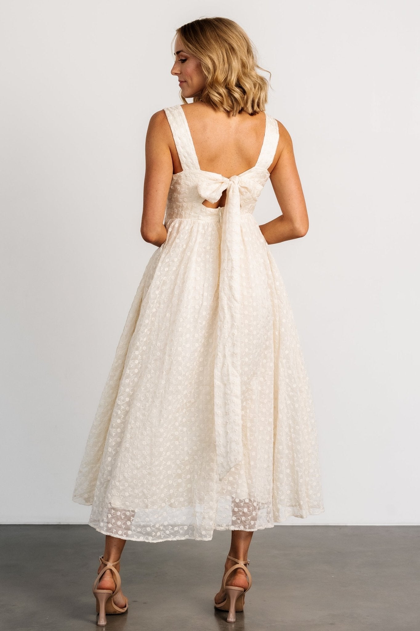 Thalia Embroidered Tank Midi Dress | Vintage Cream Tumblr Cheap Online