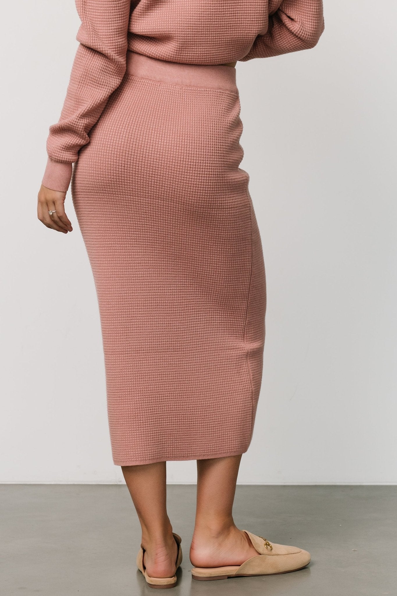 Carey Waffle Midi Skirt | Rose Clearance Best