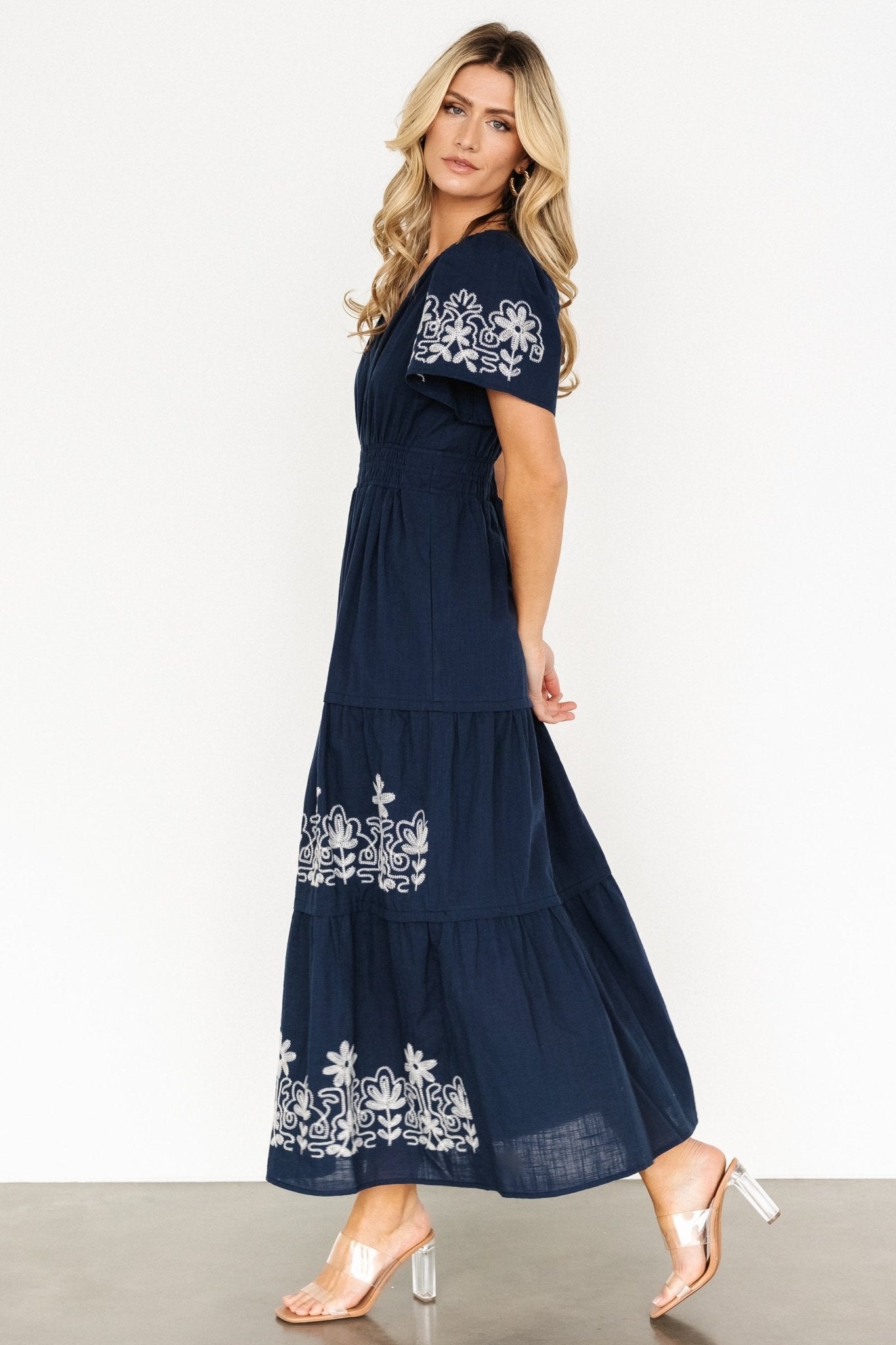 Kennedy Embroidered Maxi Dress | Blue Low Cost Sale Online