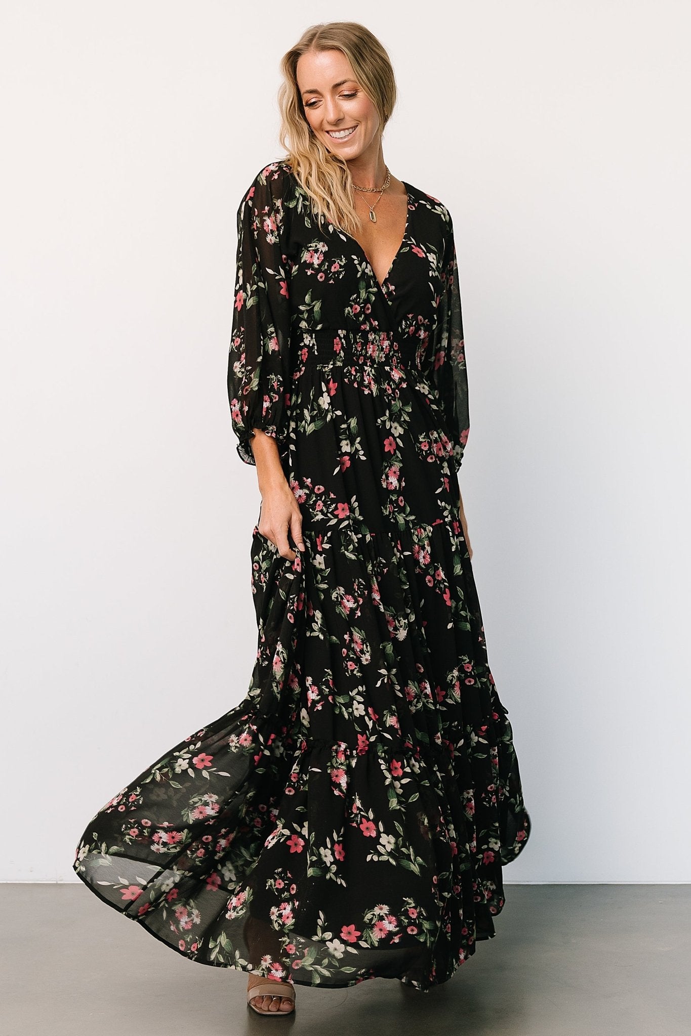 Sawyer Tiered Maxi Dress | Black + Berry Discount For Nice