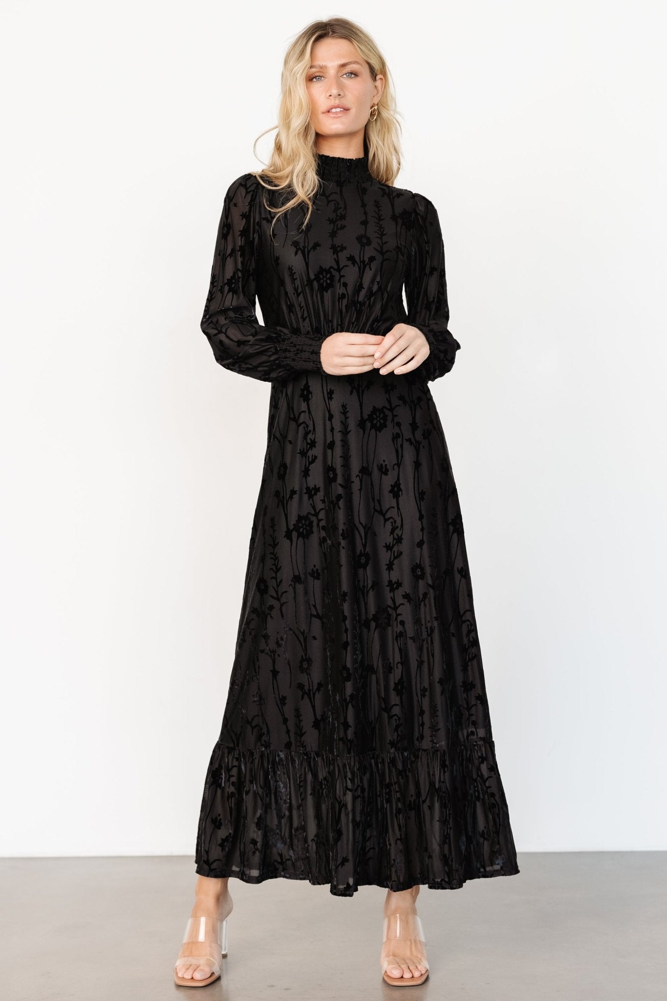 Penelope Velvet Maxi Dress | Black Free Shipping The Cheapest