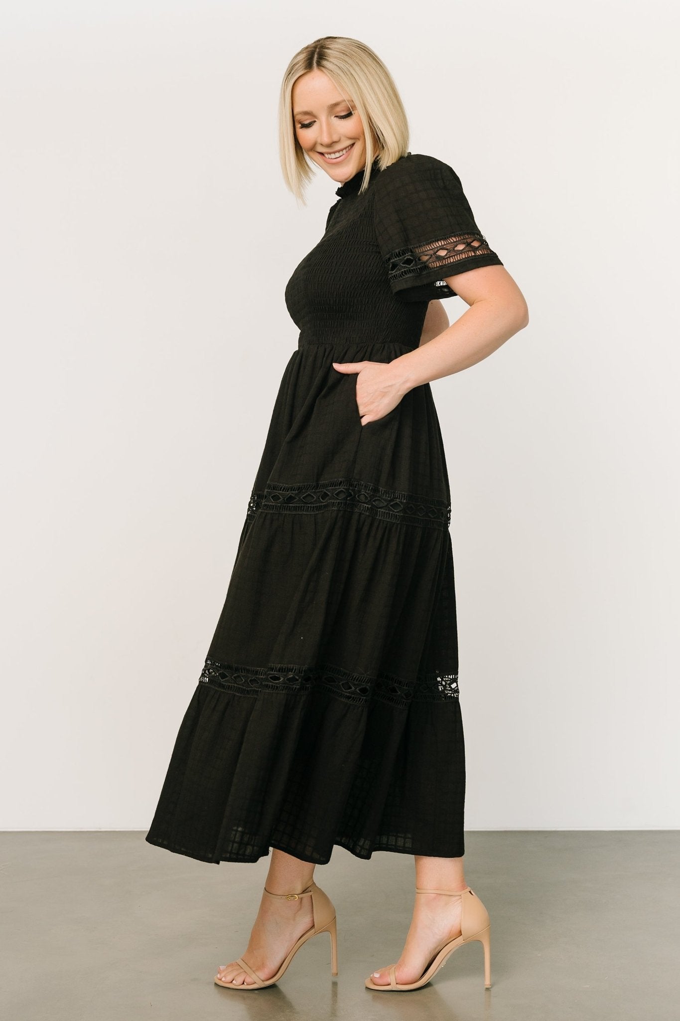 Loveland Geo Lace Maxi Dress | Black Cheap Sale Looking For