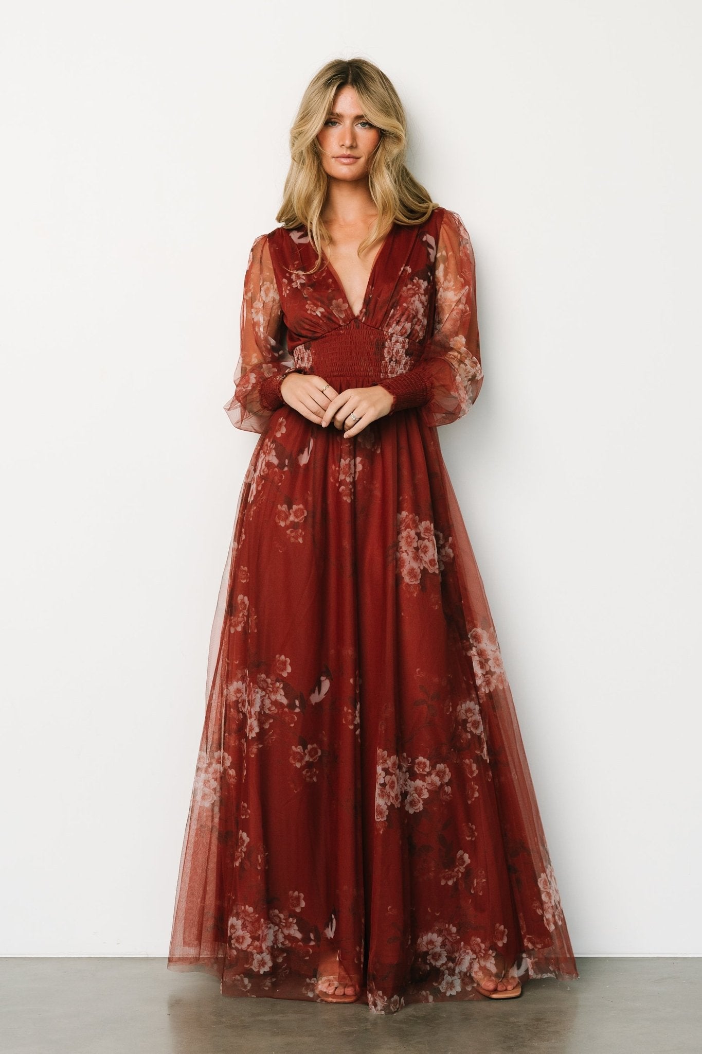 Layla Tulle Maxi Dress | Rust Floral From China For Sale