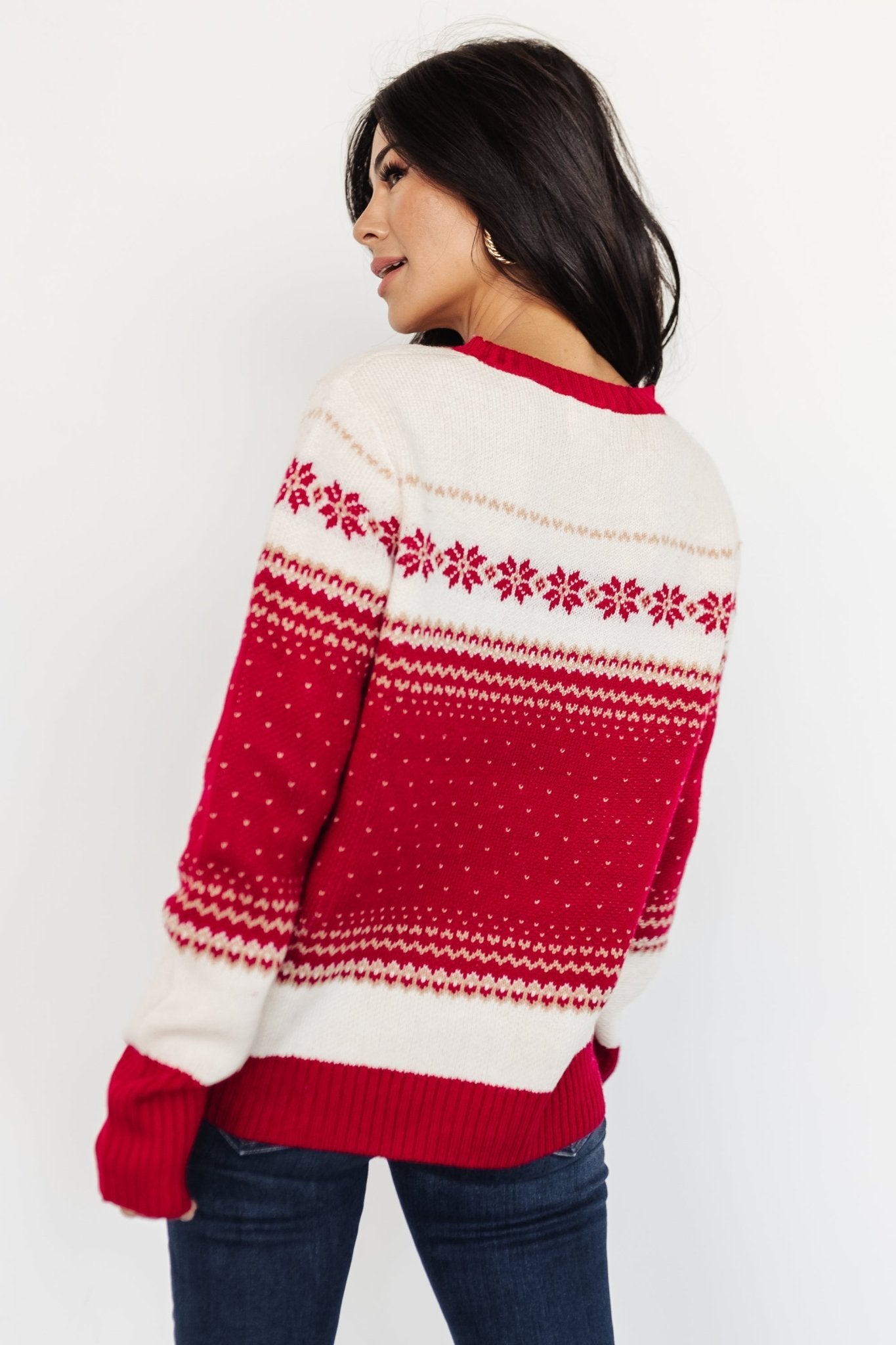 Griffin Knit Sweater | Red Multi Outlet Collections