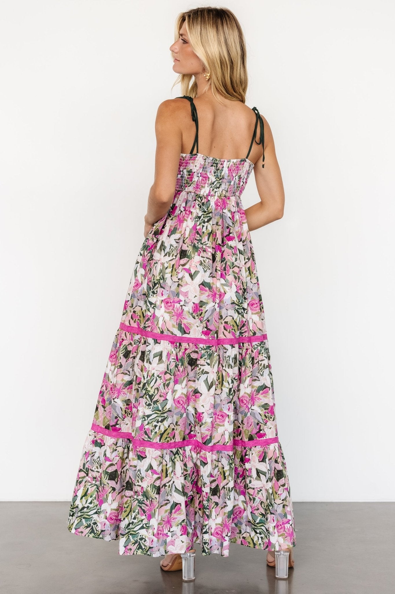 Pierrette Maxi Dress | Pink Multi Clearance Inexpensive