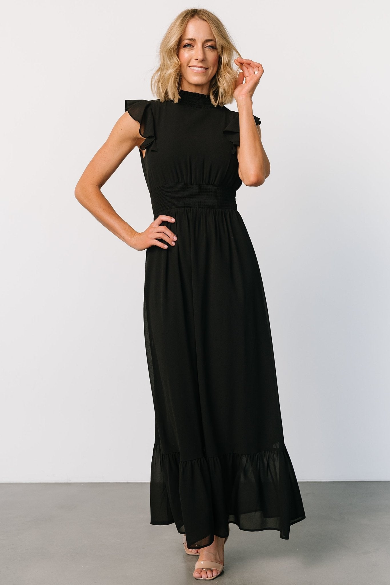 Kearny Ruffle Maxi Dress | Black Cheap Pice Low Shipping Fee