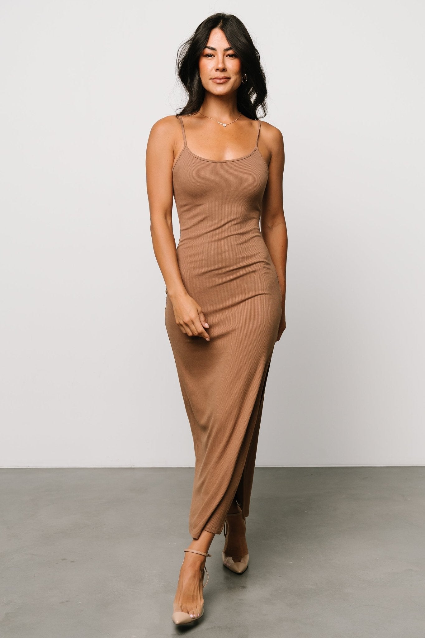 Kade Bodycon Tank Dress | Dusty Brown With Credit Card Cheap Online