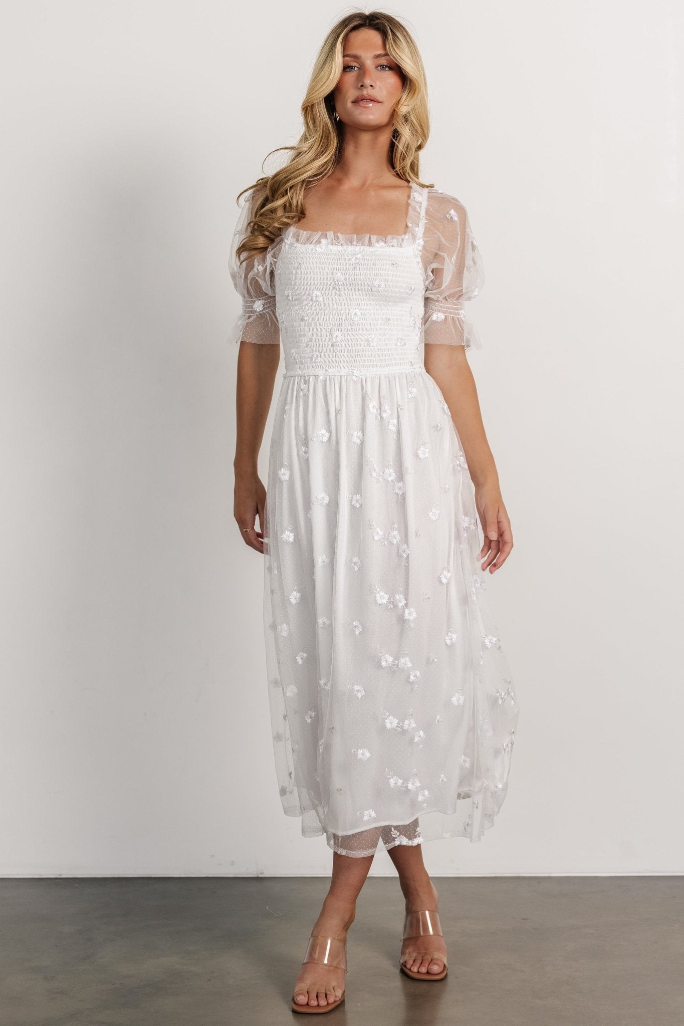 Emilia Embroidered Dress | Off White Cheap Fashion Style