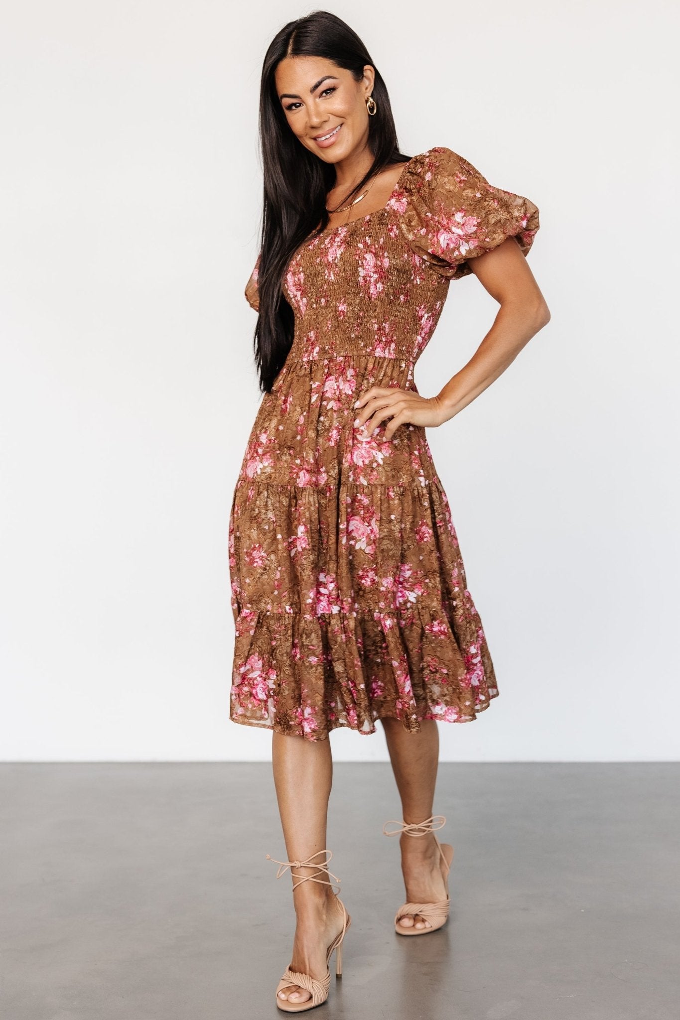 Lizzy Midi Dress | Copper + Pink Cheap Sale Reliable