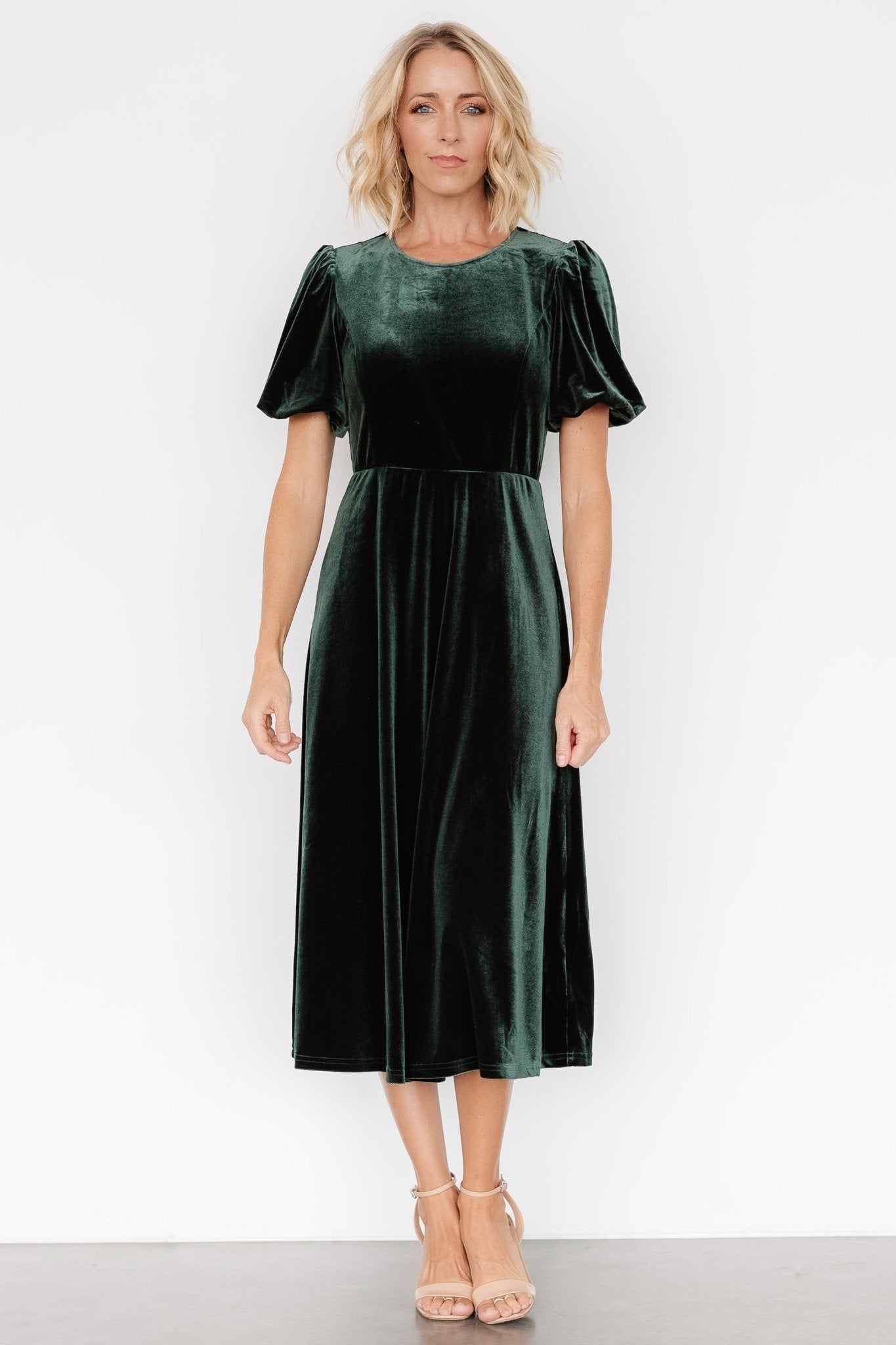 Nita Velvet Midi Dress | Deep Green Cheapest Pice Cheap Pice