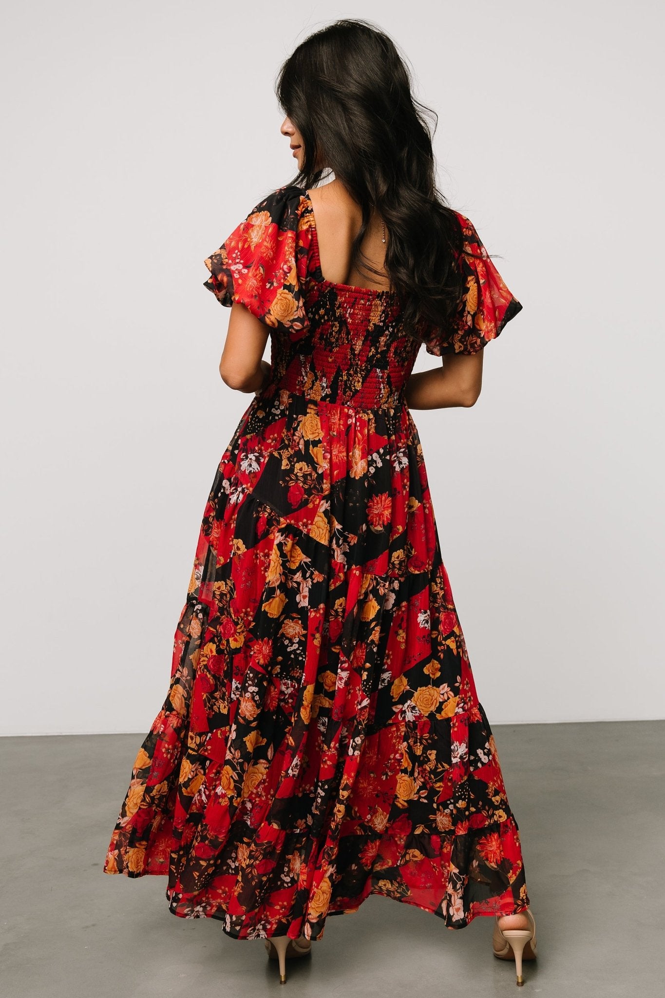 Suzy Maxi Dress | Black + Red Multi Sale 100% Guaranteed