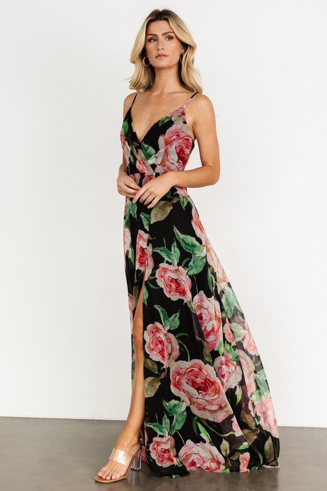 Vivienne Maxi Dress | Black Rose Floral Cheap Sale The Cheapest