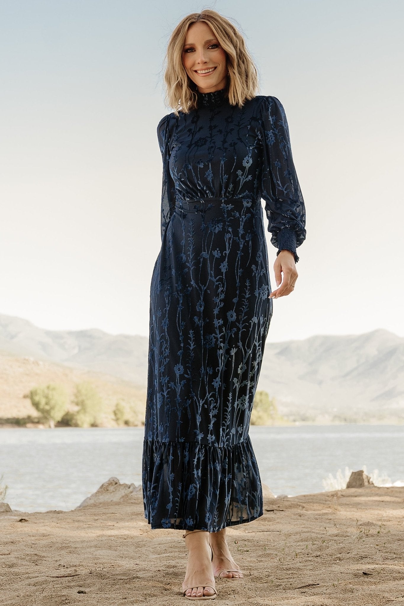 Penelope Velvet Maxi Dress | Midnight Blue 2025 New