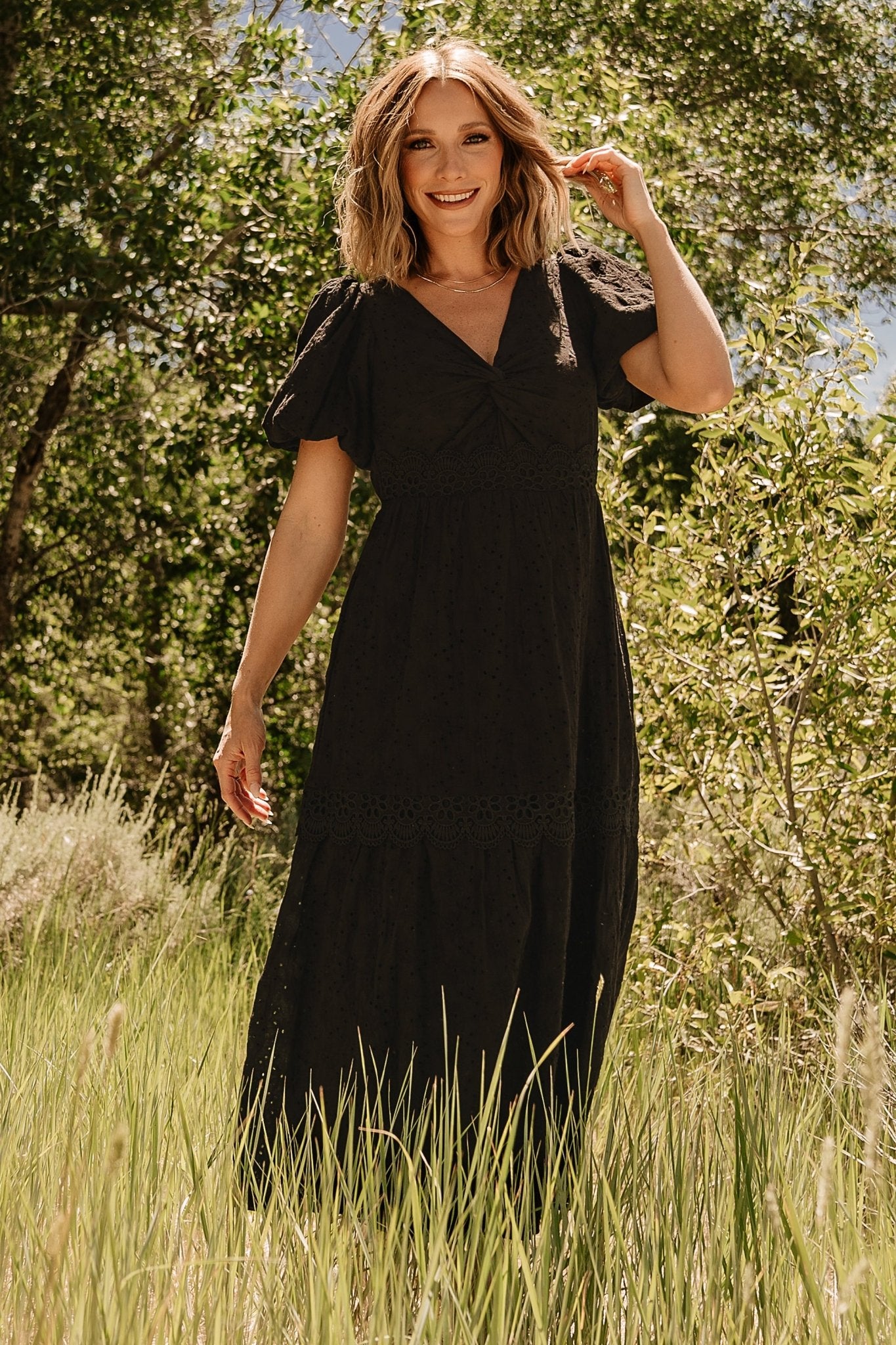 Jackie Eyelet Maxi Dress | Black For Nice Online