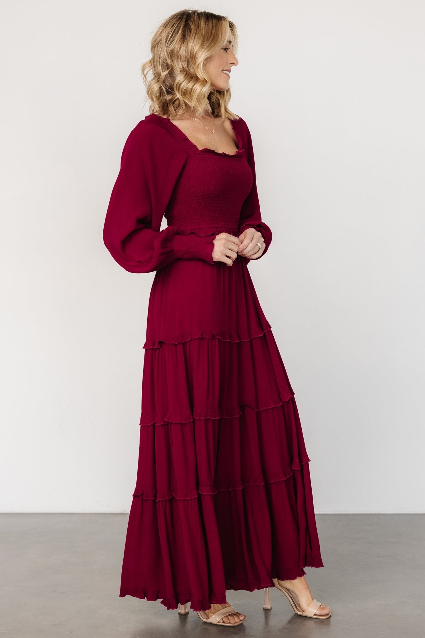 Lana Smocked Maxi Dress | Merlot Discount Nicekicks