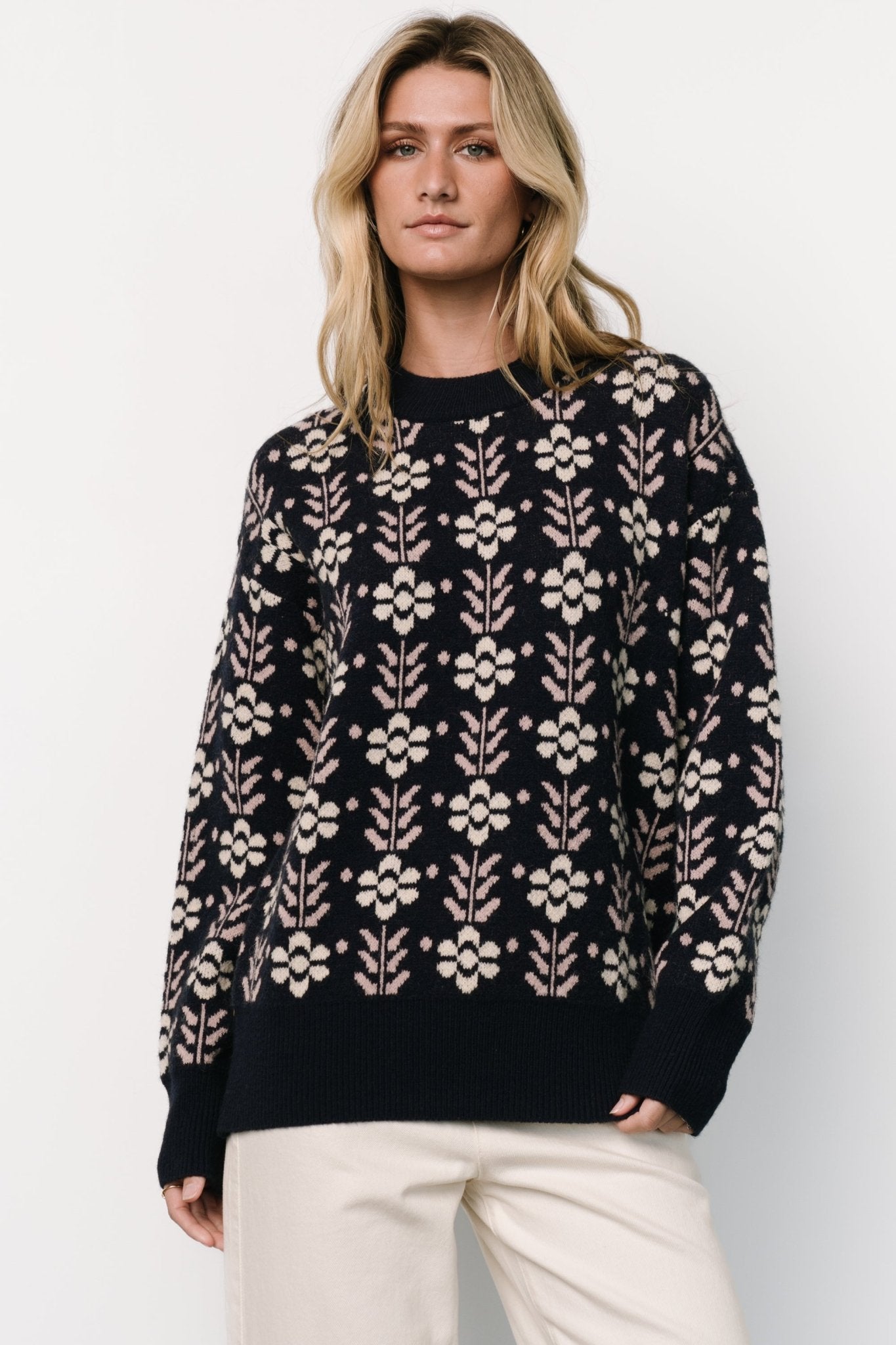 Norris Sweater | Navy Multi Floral Good Selling Sale Online