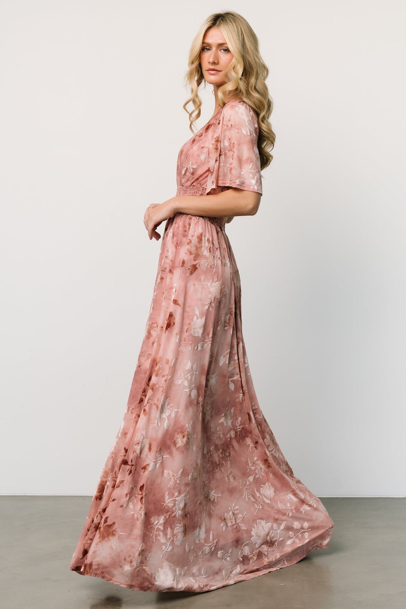 Veronica Velvet Maxi Dress | Blush Cheap