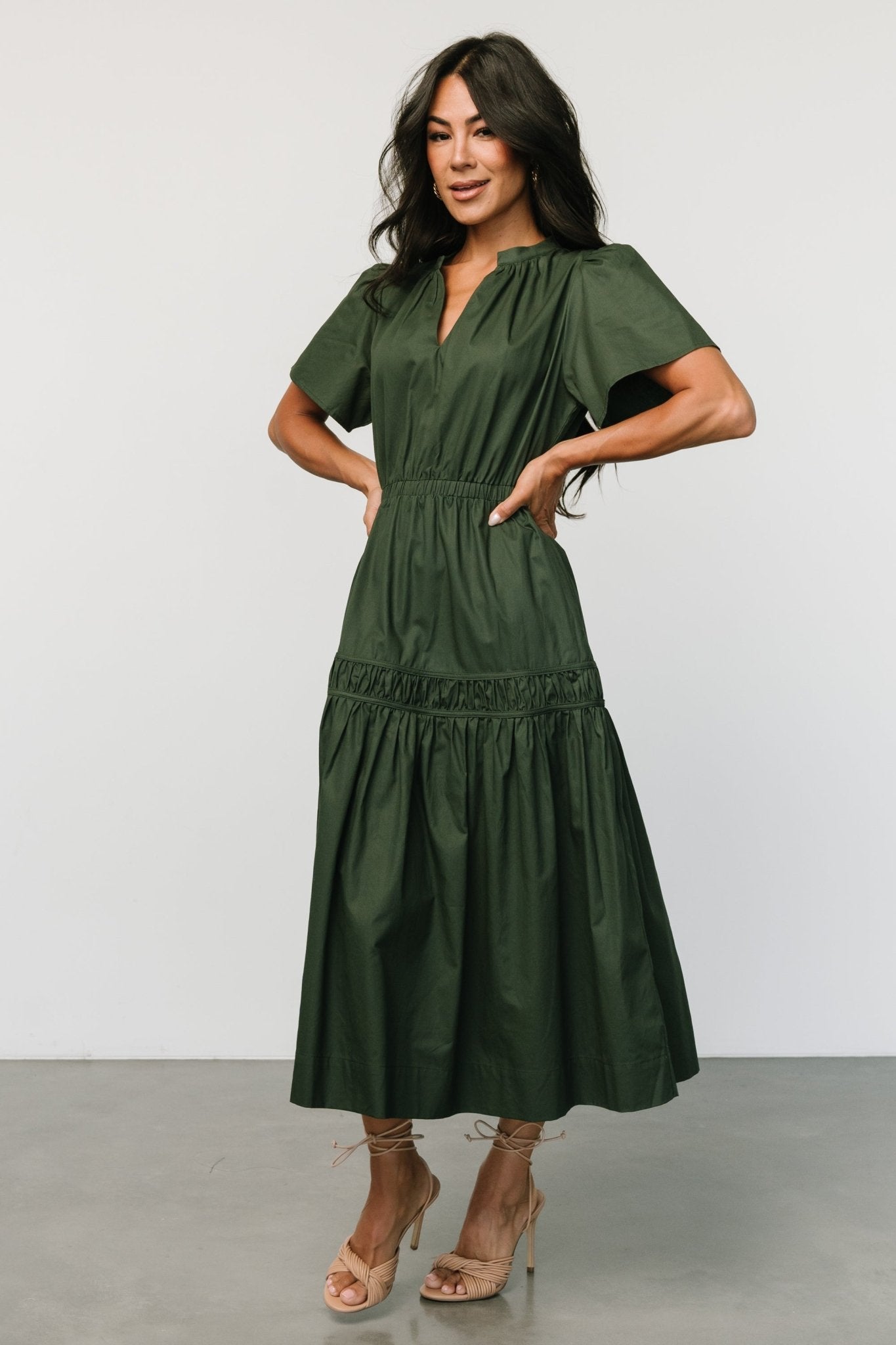 Jerrah Midi Dress | Deep Green Cheap For Cheap