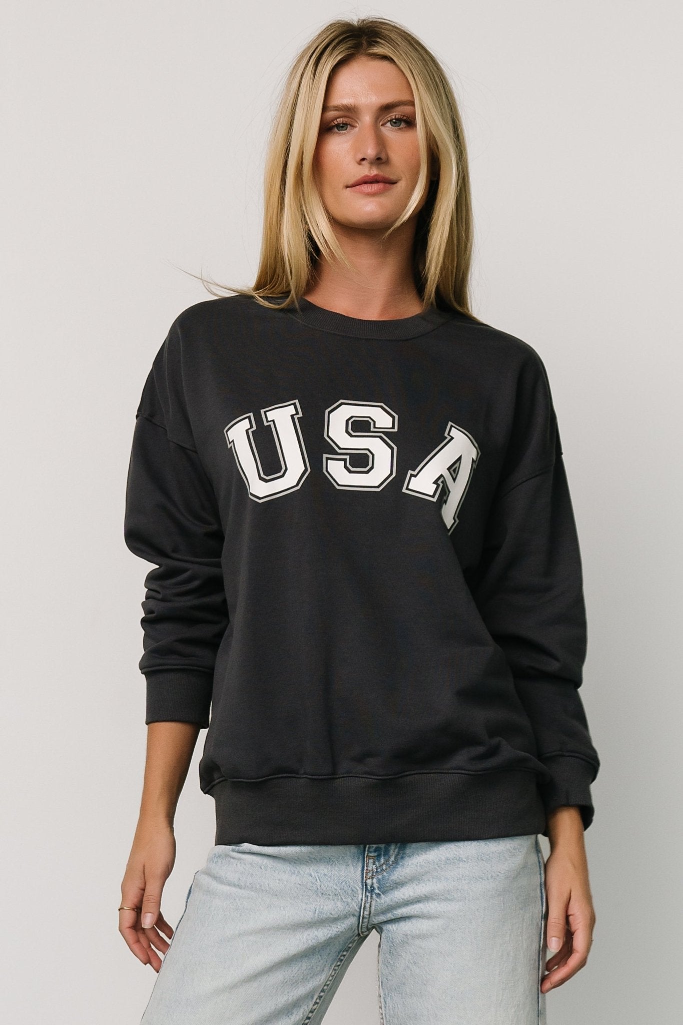 USA Oversized Sweatshirt | Navy Buy Cheap Explore