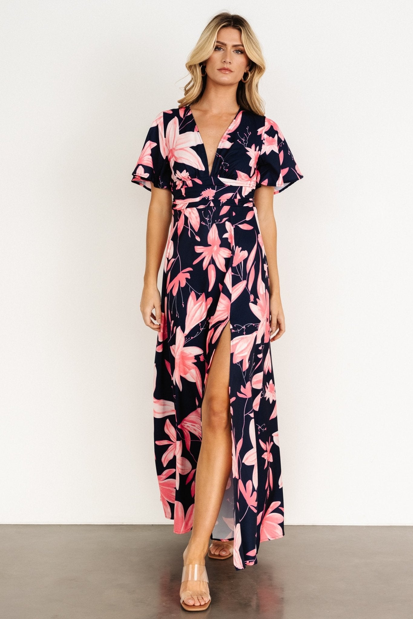 Dina Maxi Dress | Navy + Pink Floral Discount