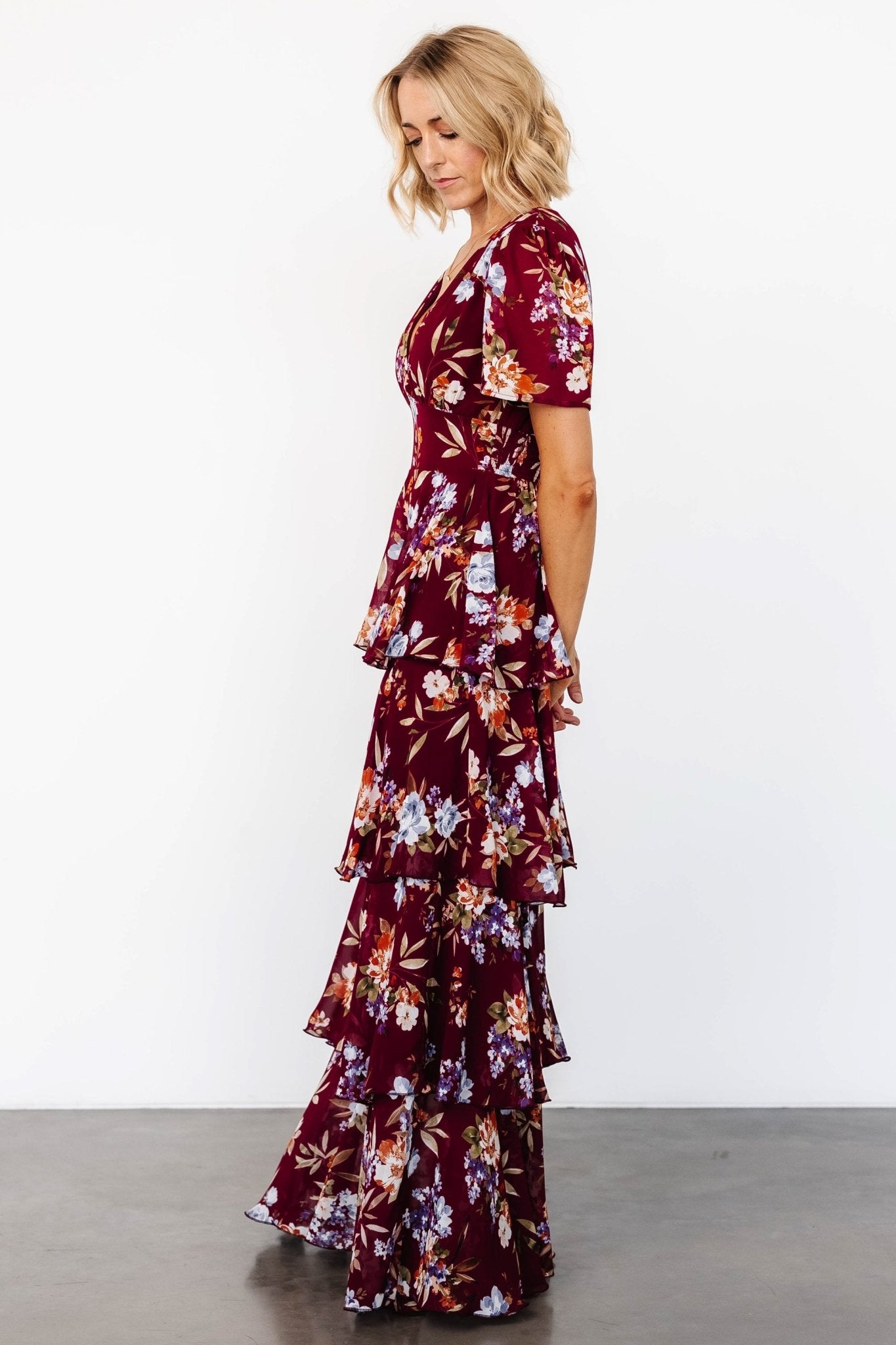 Montaigne Ruffle Maxi Dress | Mulberry Floral Newest Cheap Online