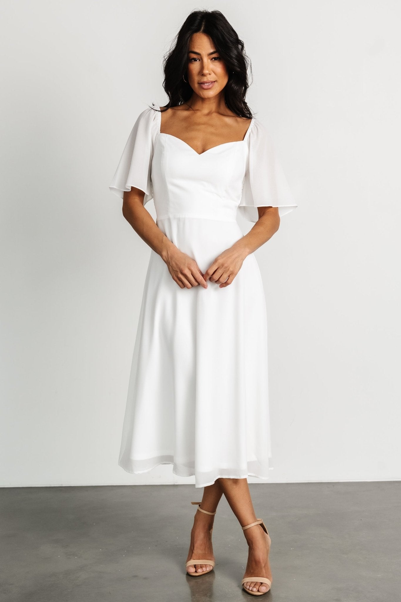 Colette Sweetheart Midi Dress | White Cheap Eastbay