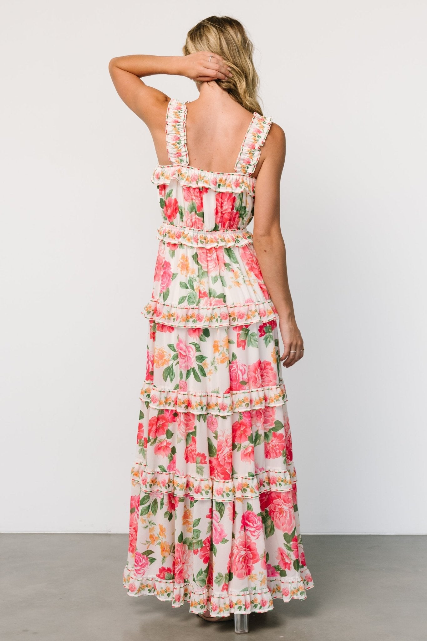 Julieta Tiered Maxi Dress | Off White Floral Quality Original