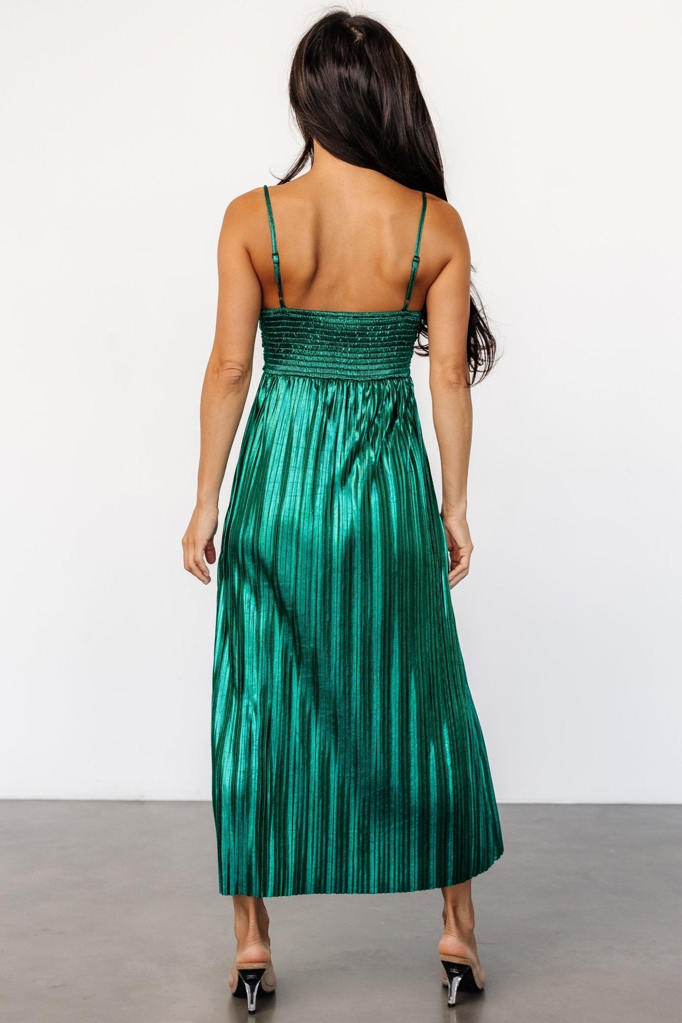 Cecilia Pleated Dress | Emerald Pay With Visa