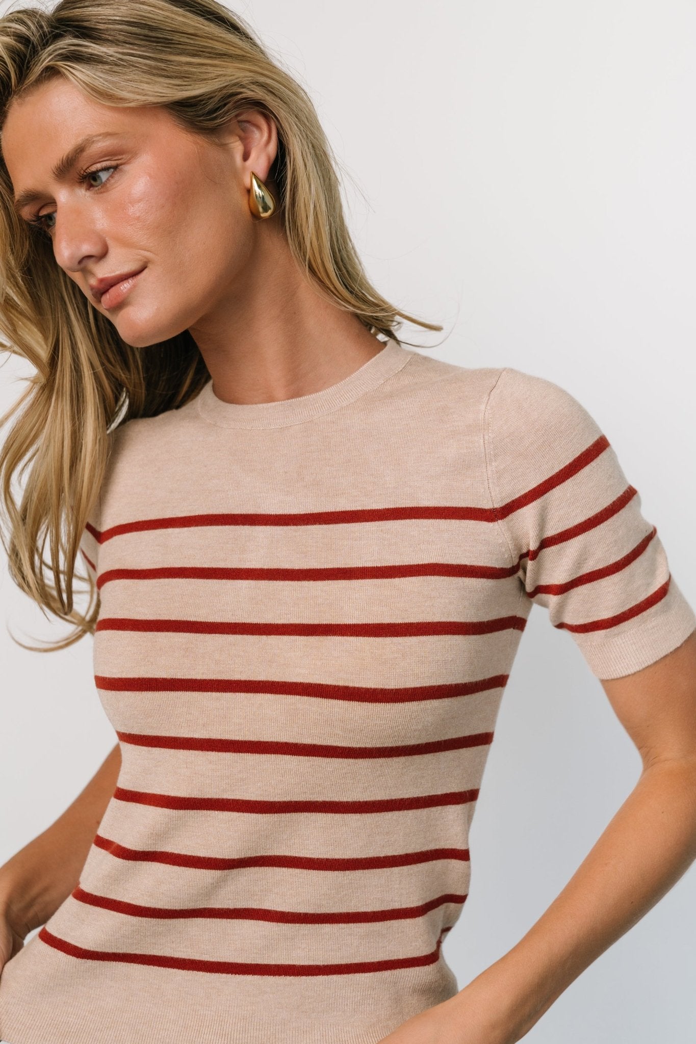 Alyson Knit Top | Oatmeal + Rust Amazon Cheap Pice