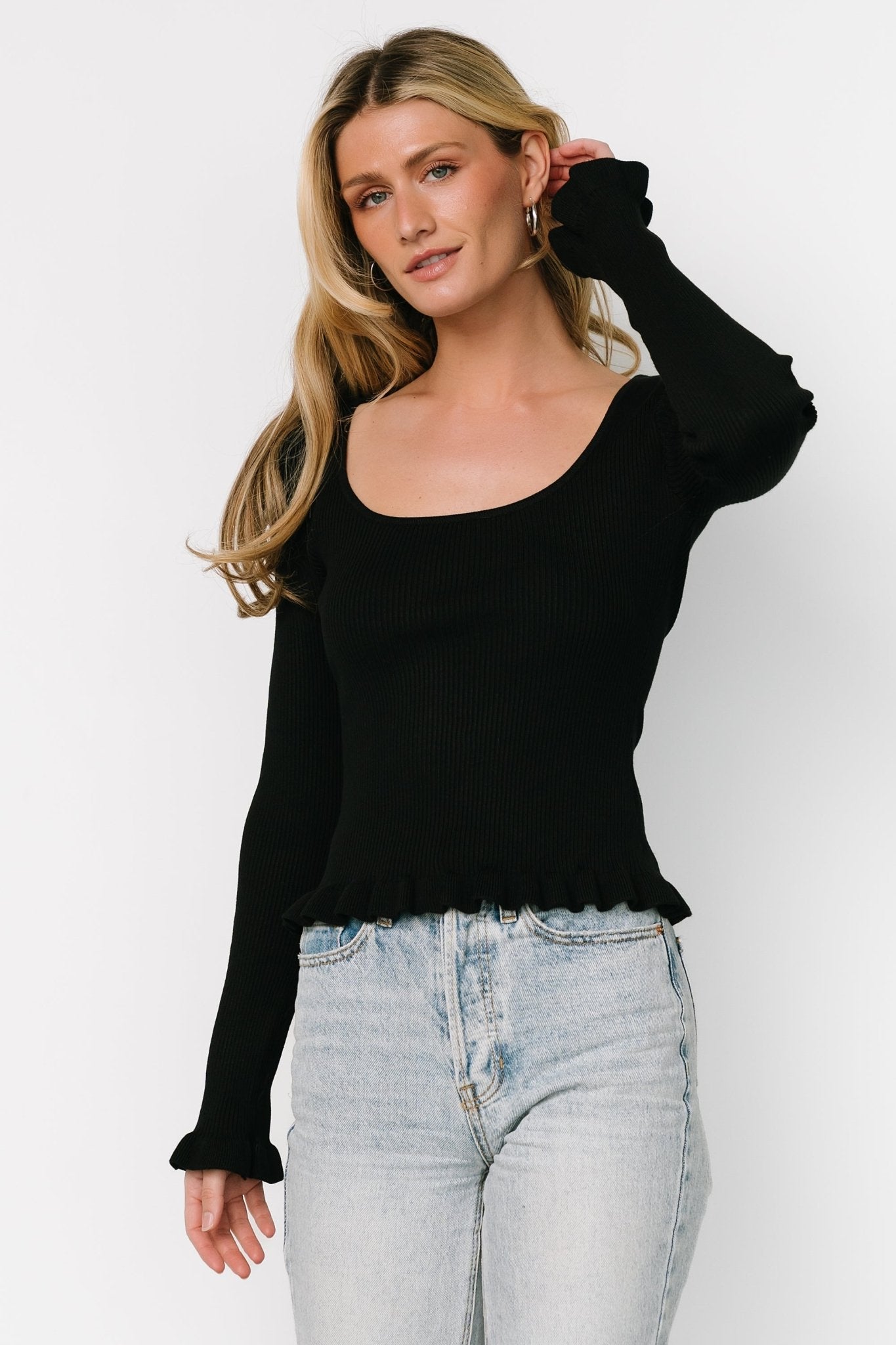 Tayla Knit Top | Black 2025 New For Sale