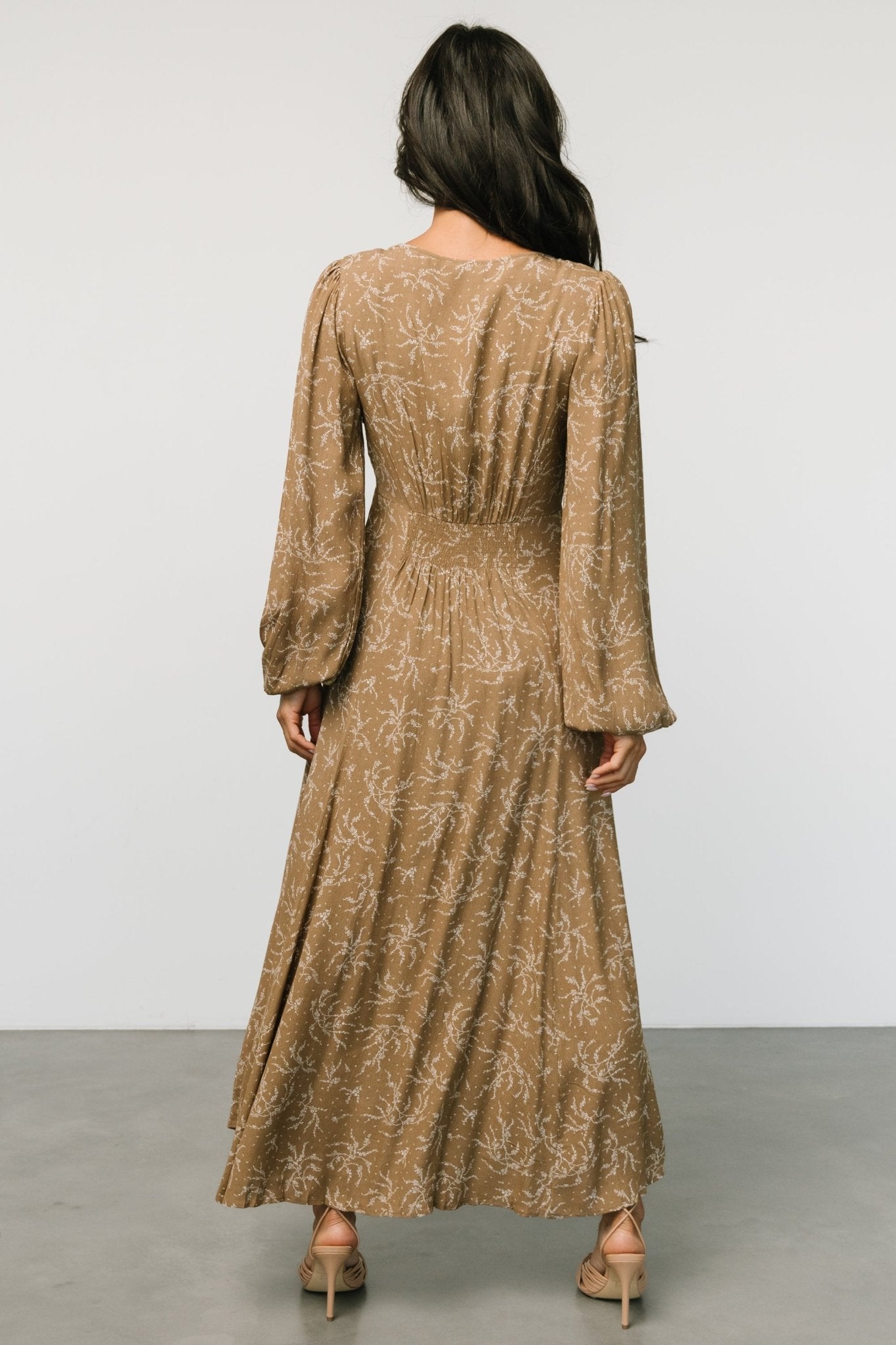 Claudine Maxi Dress | Dusty Brown Print Collections Online