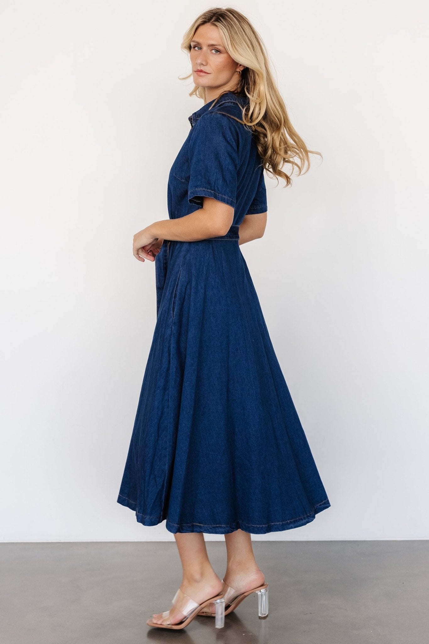 Janelle Midi Dress | Denim Blue Cheap Sale Low Pice