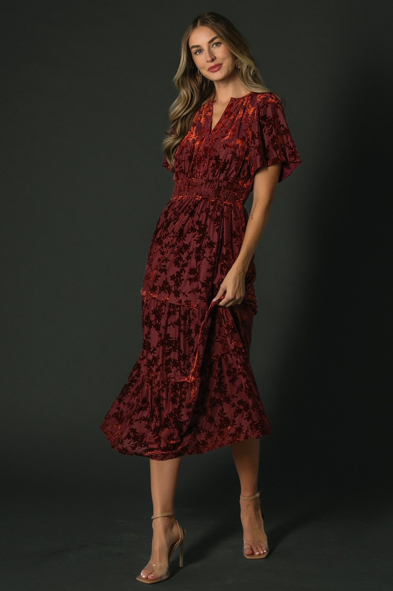 Bronwyn Velvet Dress | Rust Outlet Original