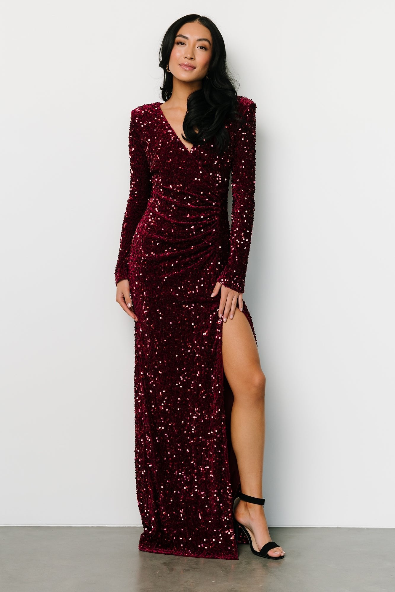 Madonna Sequin Maxi Dress | Burgundy Buy Cheap Inexpensive