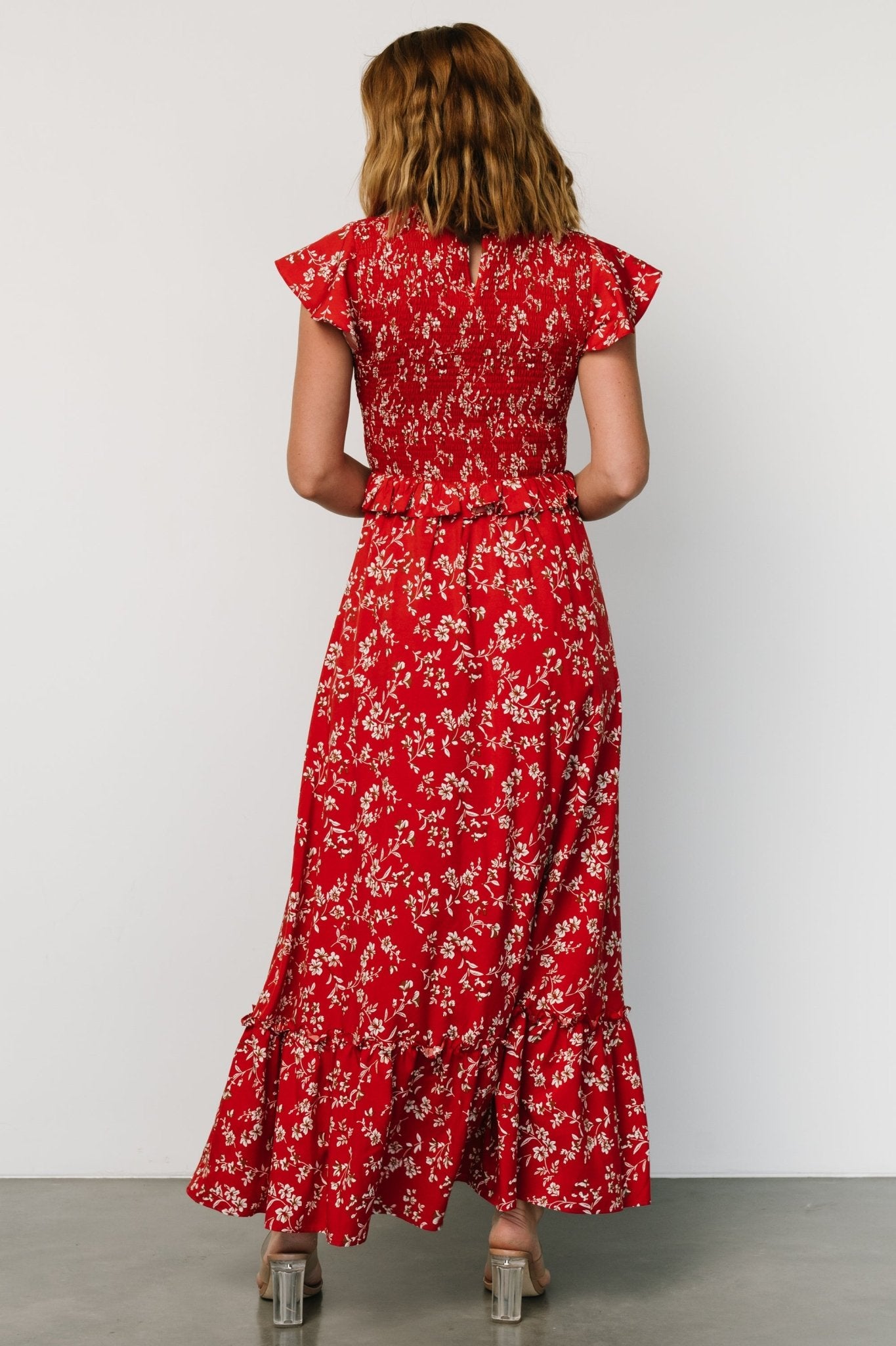 Orla Ruffle Maxi Dress | Red floral Cheap Sale Comfortable