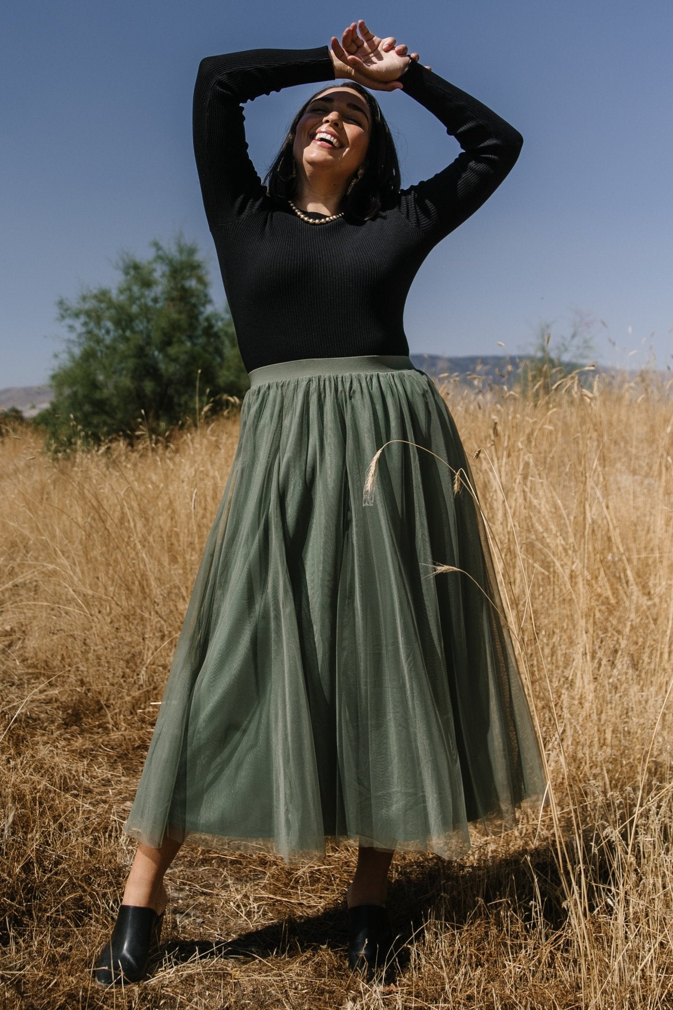 Mila Tulle Skirt | Dark Sage Cheap Sale Many Kinds Of