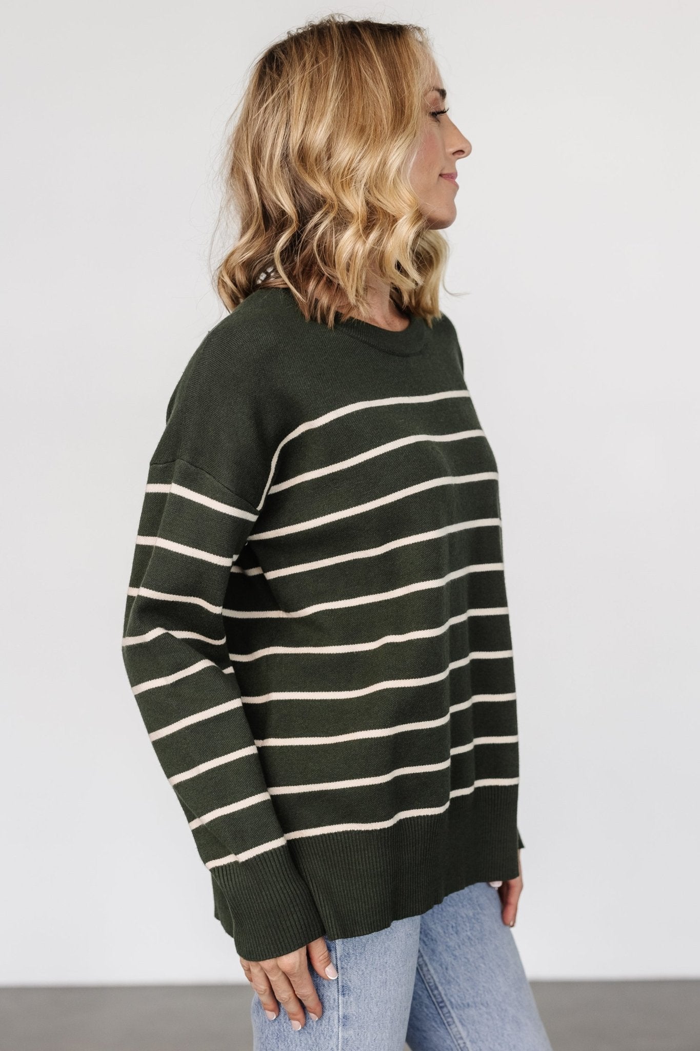 Colmar Striped Sweater | Pine + Cream Best Wholesale Cheap Pice