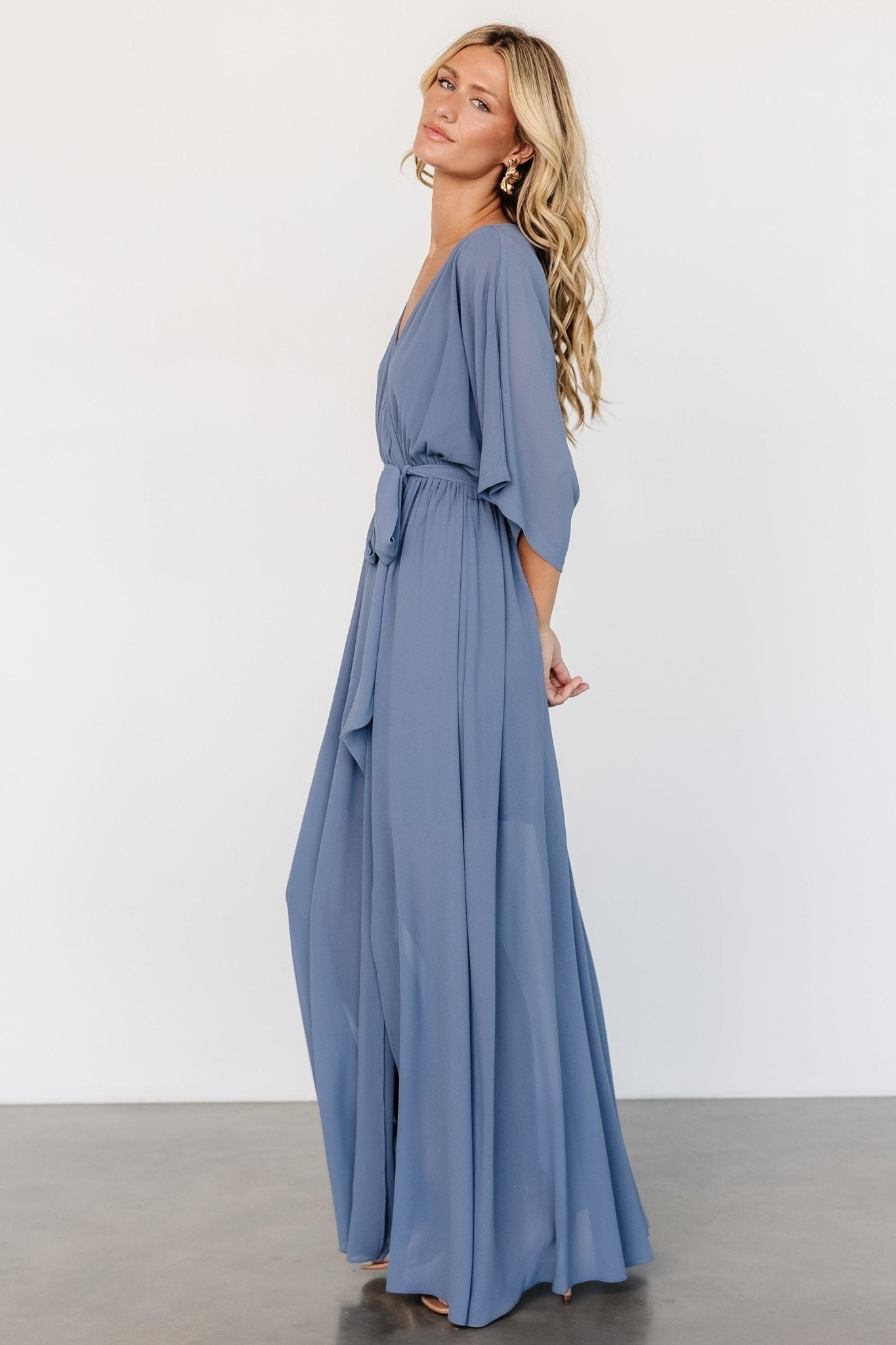 Kia Kimono Maxi Dress | Whisper Blue Clearance Fashionable