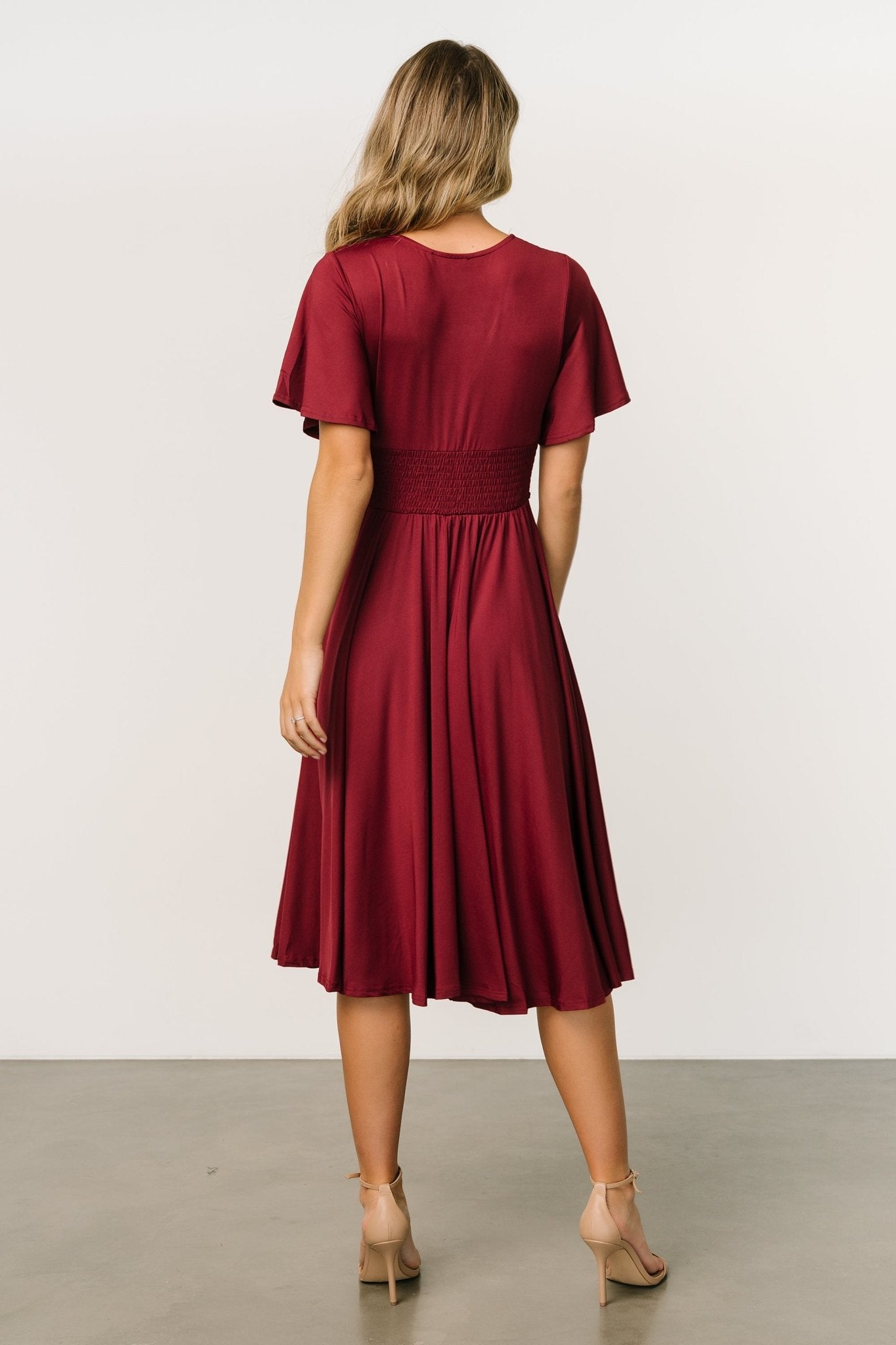 Janette Midi Dress | Wine Sast