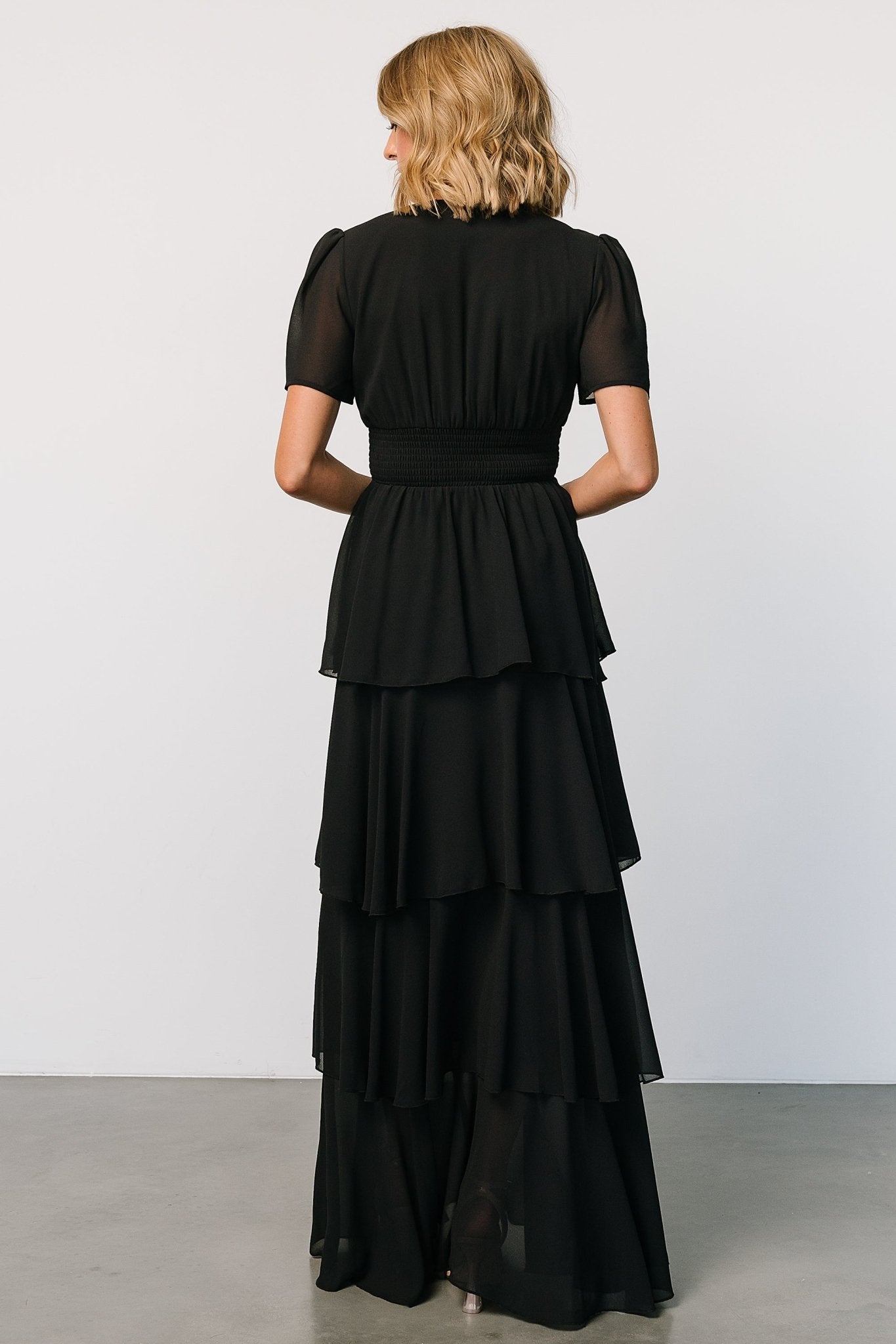 Montaigne Ruffle Maxi Dress | Black Cheap Professional