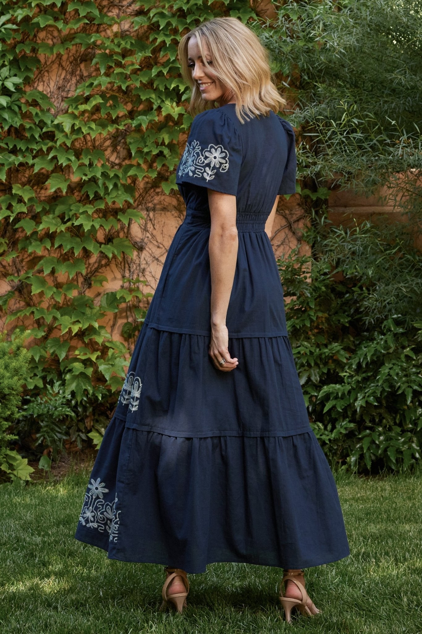 Kennedy Embroidered Maxi Dress | Blue Low Cost Sale Online